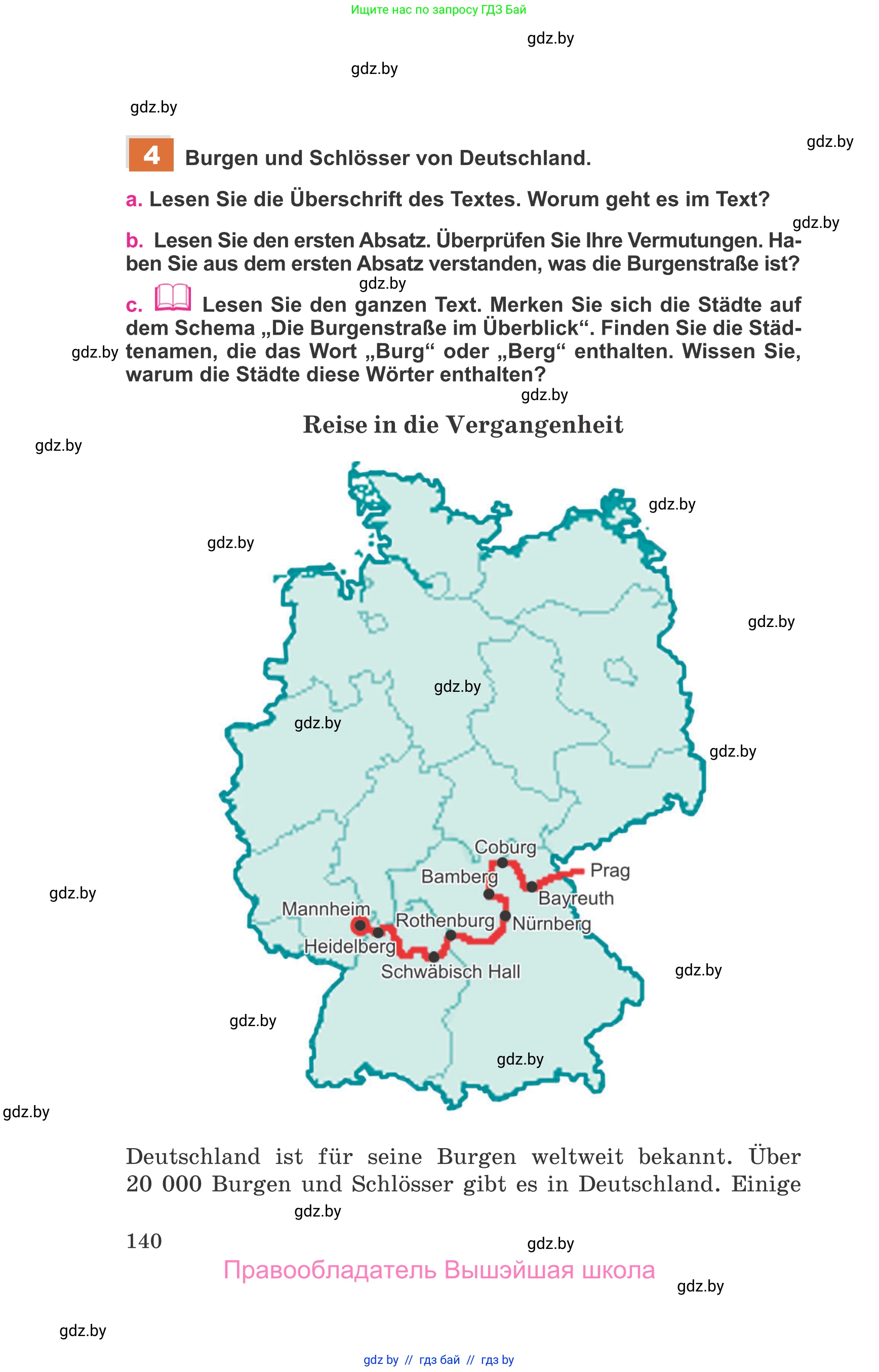 Немецкий язык (Deutsch), 11 класс Учебник (Schülerbuch), авторы: Будько Антонина Филипповна (Budjko Antonina), Урбанович Инна Ювинальевна (Urbanowitsch Ina), издательство Вышэйшая школа, Минск, 2019, бирюзового цвета, страница 140