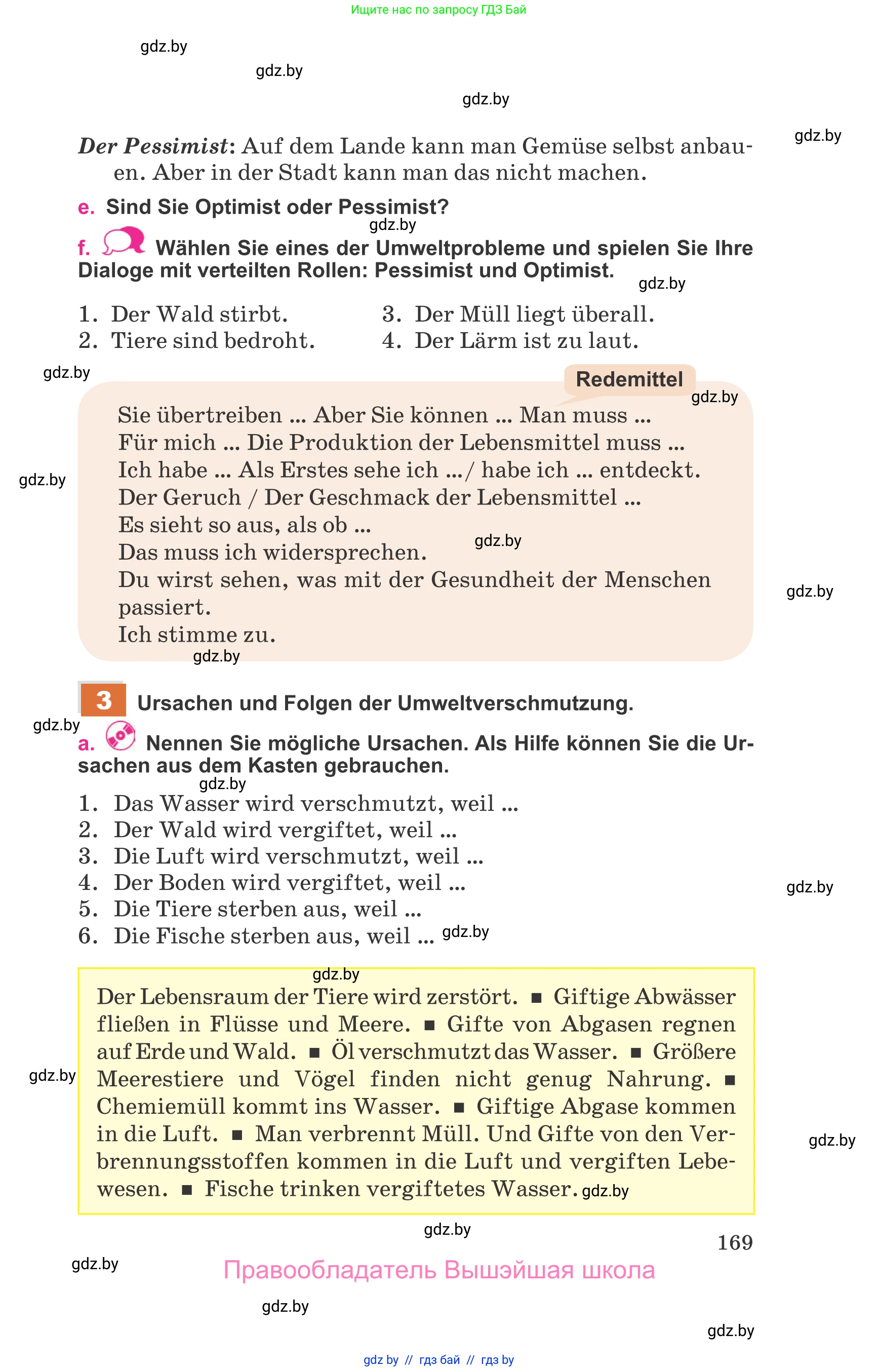 Немецкий язык (Deutsch), 11 класс Учебник (Schülerbuch), авторы: Будько Антонина Филипповна (Budjko Antonina), Урбанович Инна Ювинальевна (Urbanowitsch Ina), издательство Вышэйшая школа, Минск, 2019, бирюзового цвета, страница 169