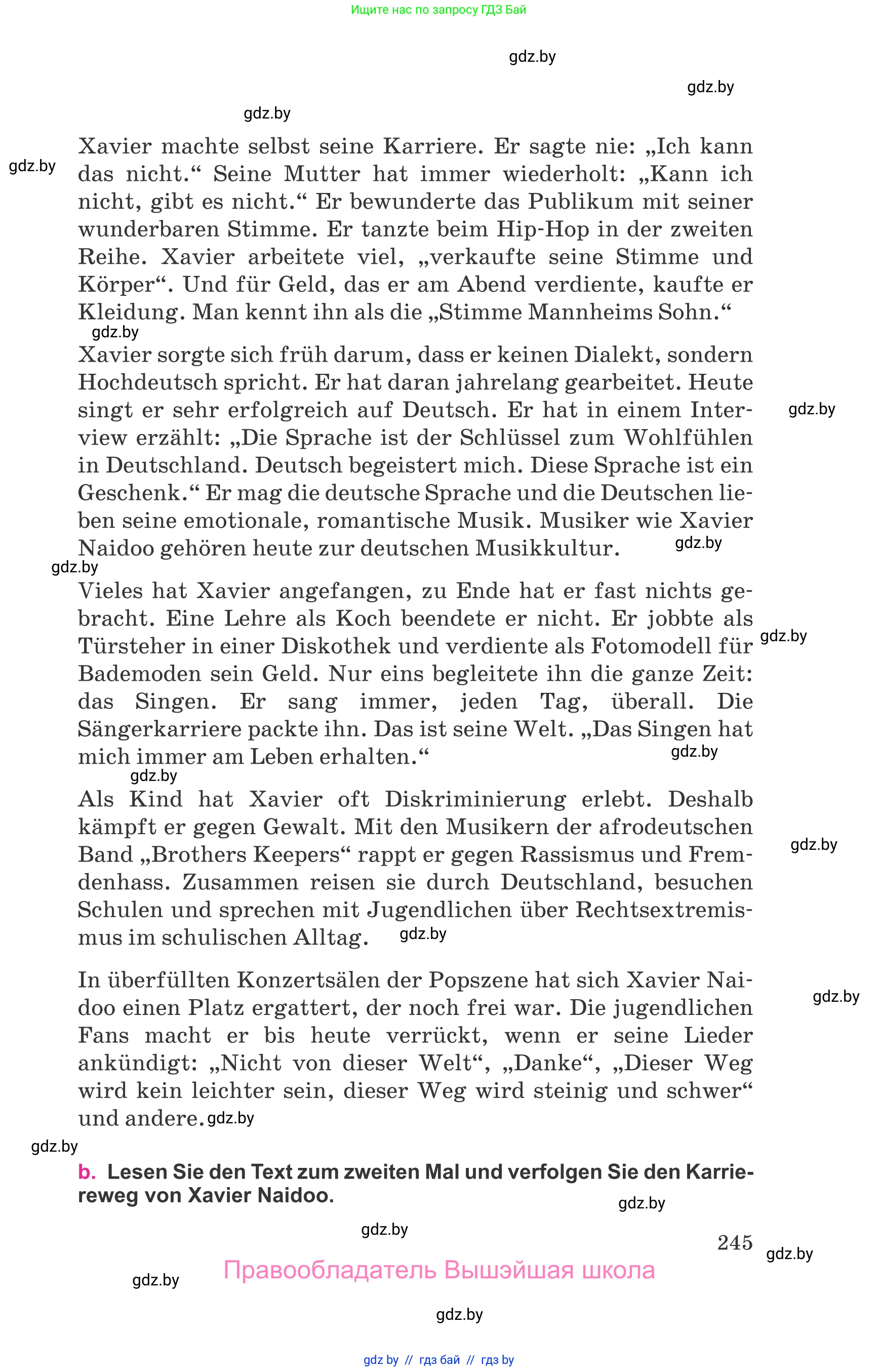 Немецкий язык (Deutsch), 11 класс Учебник (Schülerbuch), авторы: Будько Антонина Филипповна (Budjko Antonina), Урбанович Инна Ювинальевна (Urbanowitsch Ina), издательство Вышэйшая школа, Минск, 2019, бирюзового цвета, страница 245