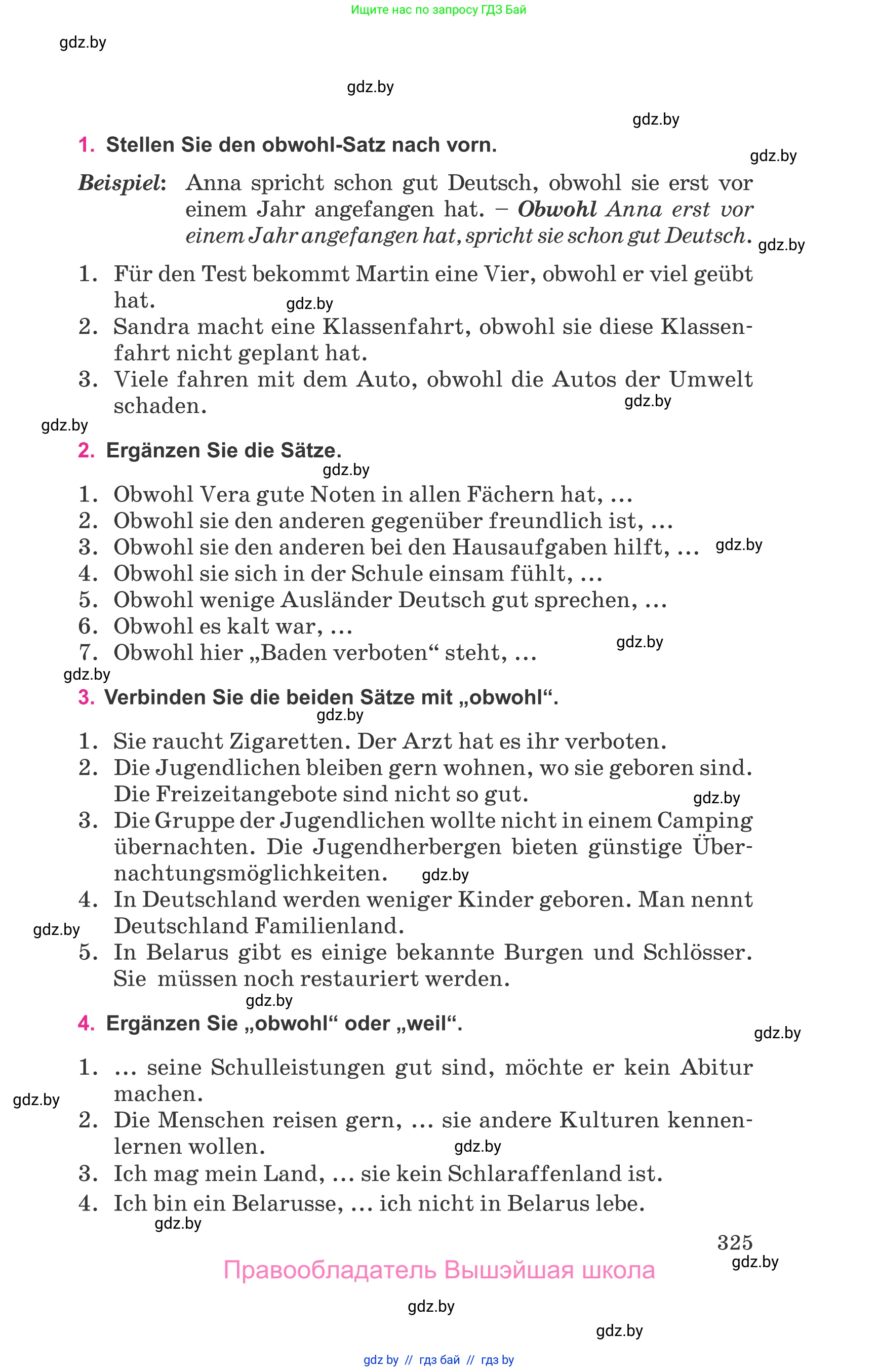 Немецкий язык (Deutsch), 11 класс Учебник (Schülerbuch), авторы: Будько Антонина Филипповна (Budjko Antonina), Урбанович Инна Ювинальевна (Urbanowitsch Ina), издательство Вышэйшая школа, Минск, 2019, бирюзового цвета, страница 325