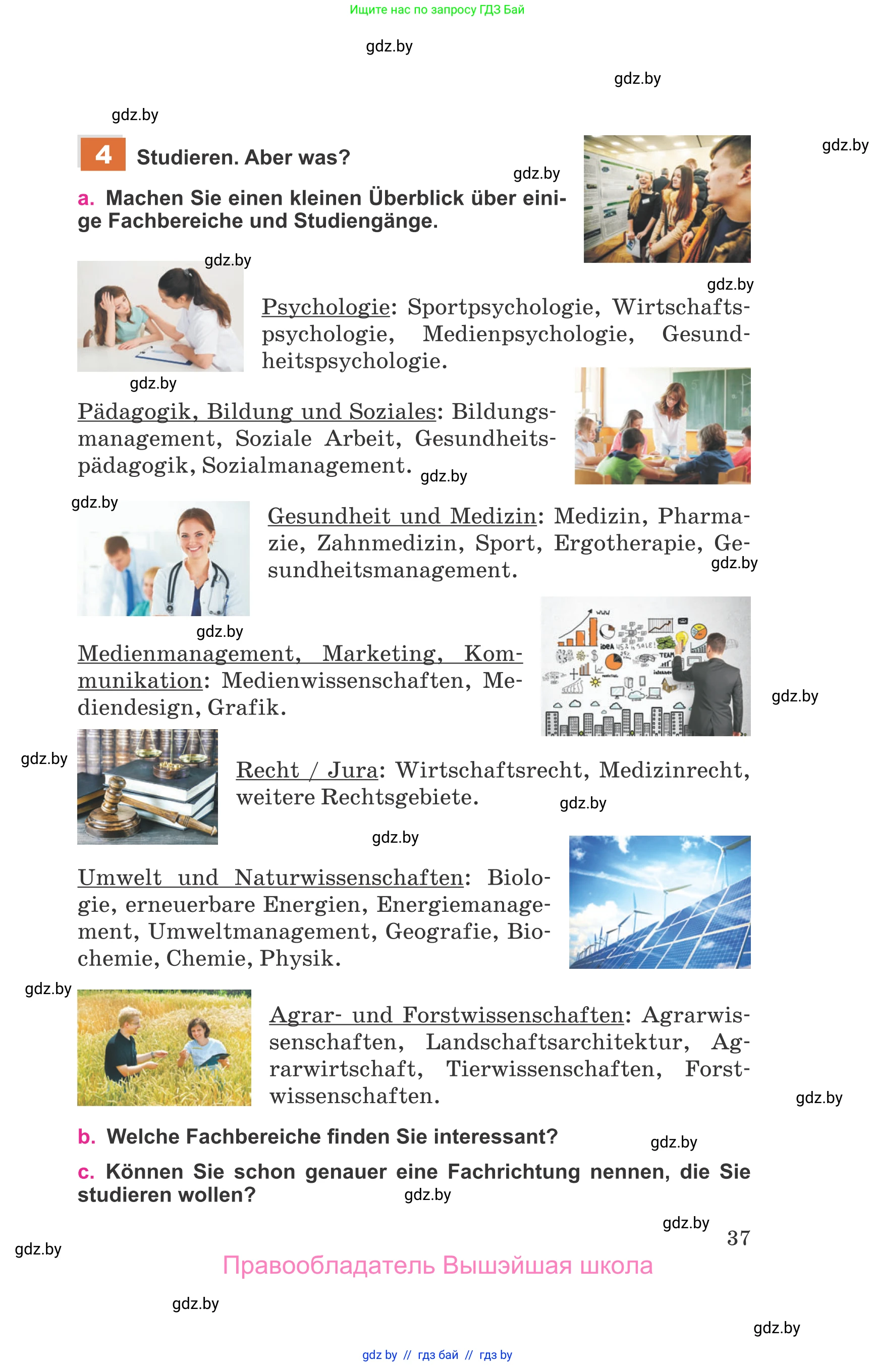 Немецкий язык (Deutsch), 11 класс Учебник (Schülerbuch), авторы: Будько Антонина Филипповна (Budjko Antonina), Урбанович Инна Ювинальевна (Urbanowitsch Ina), издательство Вышэйшая школа, Минск, 2019, бирюзового цвета, страница 37