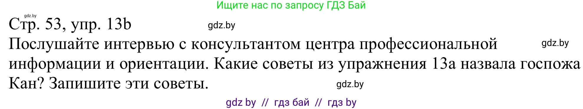 Немецкий язык (Deutsch), 11 класс Учебник (Schülerbuch), авторы: Будько Антонина Филипповна (Budjko Antonina), Урбанович Инна Ювинальевна (Urbanowitsch Ina), издательство Вышэйшая школа, Минск, 2019, бирюзового цвета, страница 53, номер 13b, Решение