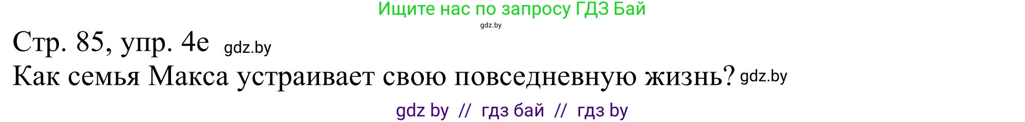 Немецкий язык (Deutsch), 11 класс Учебник (Schülerbuch), авторы: Будько Антонина Филипповна (Budjko Antonina), Урбанович Инна Ювинальевна (Urbanowitsch Ina), издательство Вышэйшая школа, Минск, 2019, бирюзового цвета, страница 85, номер 4e, Решение