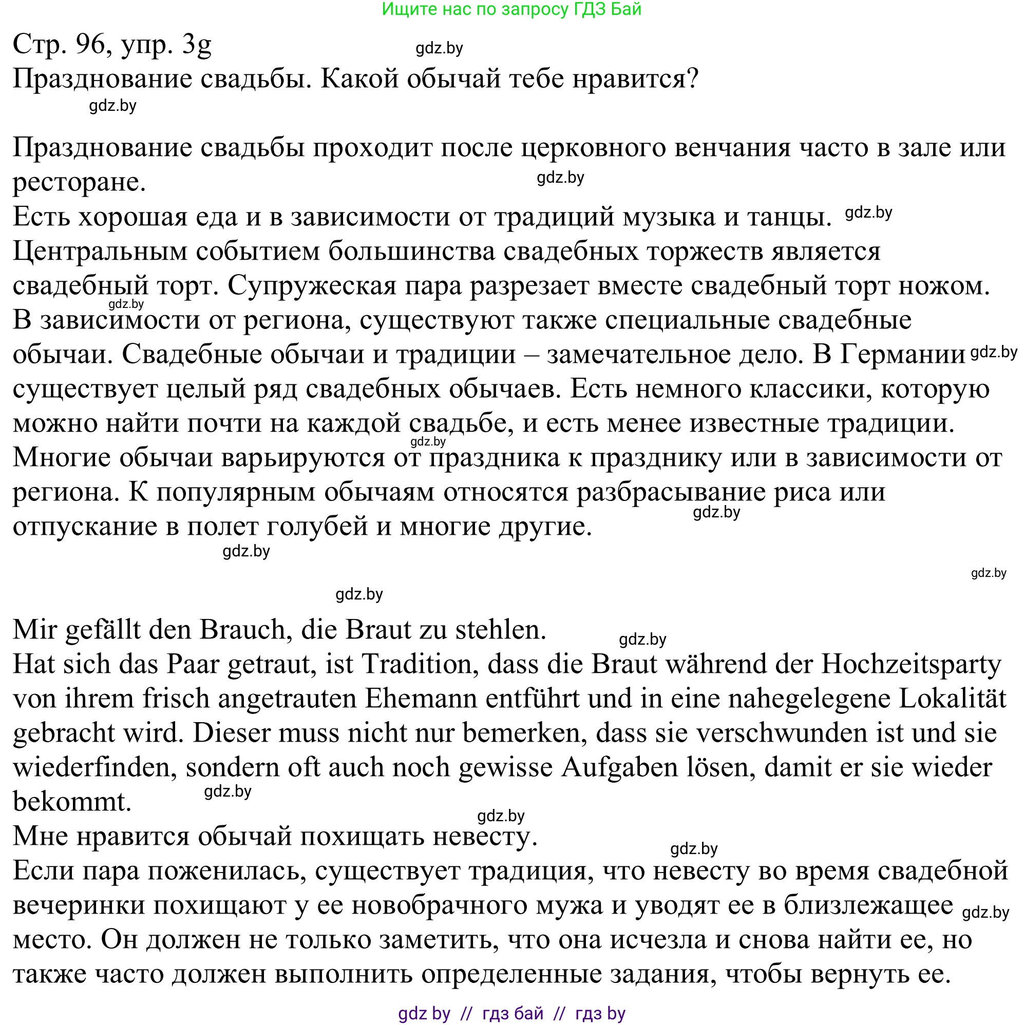 Немецкий язык (Deutsch), 11 класс Учебник (Schülerbuch), авторы: Будько Антонина Филипповна (Budjko Antonina), Урбанович Инна Ювинальевна (Urbanowitsch Ina), издательство Вышэйшая школа, Минск, 2019, бирюзового цвета, страница 96, номер 3g, Решение