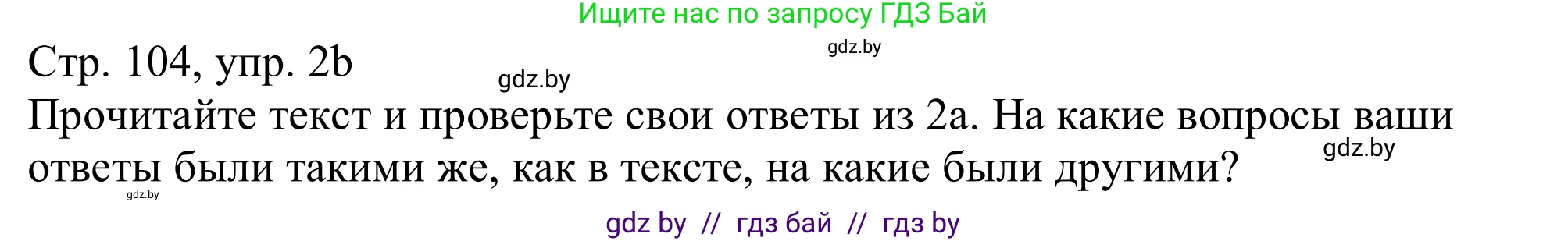 Немецкий язык (Deutsch), 11 класс Учебник (Schülerbuch), авторы: Будько Антонина Филипповна (Budjko Antonina), Урбанович Инна Ювинальевна (Urbanowitsch Ina), издательство Вышэйшая школа, Минск, 2019, бирюзового цвета, страница 104, номер 2b, Решение