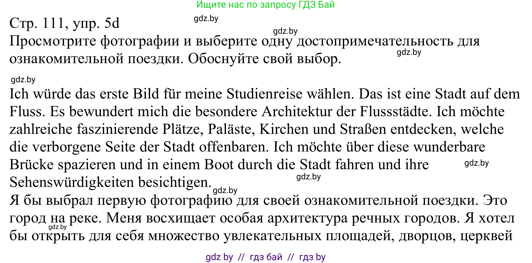 Немецкий язык (Deutsch), 11 класс Учебник (Schülerbuch), авторы: Будько Антонина Филипповна (Budjko Antonina), Урбанович Инна Ювинальевна (Urbanowitsch Ina), издательство Вышэйшая школа, Минск, 2019, бирюзового цвета, страница 111, номер 5d, Решение