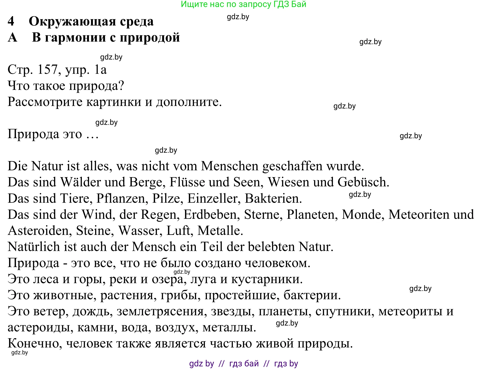 Немецкий язык (Deutsch), 11 класс Учебник (Schülerbuch), авторы: Будько Антонина Филипповна (Budjko Antonina), Урбанович Инна Ювинальевна (Urbanowitsch Ina), издательство Вышэйшая школа, Минск, 2019, бирюзового цвета, страница 157, номер 1a, Решение