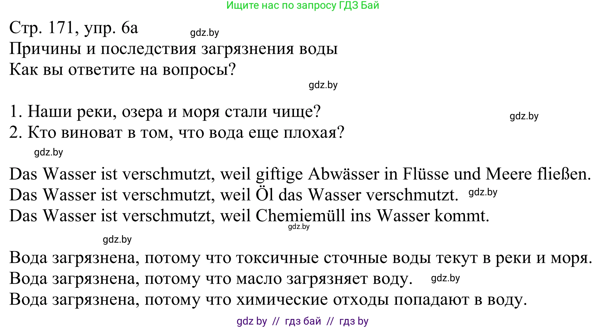 Немецкий язык (Deutsch), 11 класс Учебник (Schülerbuch), авторы: Будько Антонина Филипповна (Budjko Antonina), Урбанович Инна Ювинальевна (Urbanowitsch Ina), издательство Вышэйшая школа, Минск, 2019, бирюзового цвета, страница 171, номер 6a, Решение
