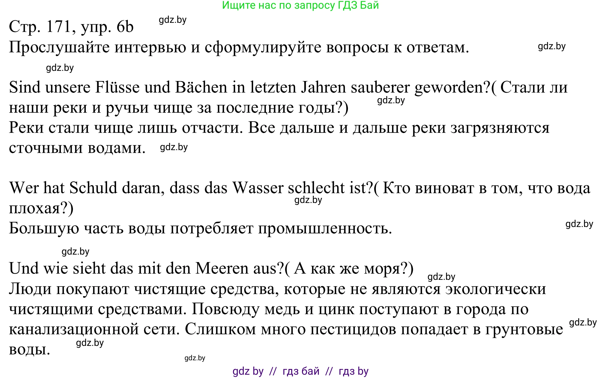 Немецкий язык (Deutsch), 11 класс Учебник (Schülerbuch), авторы: Будько Антонина Филипповна (Budjko Antonina), Урбанович Инна Ювинальевна (Urbanowitsch Ina), издательство Вышэйшая школа, Минск, 2019, бирюзового цвета, страница 171, номер 6b, Решение