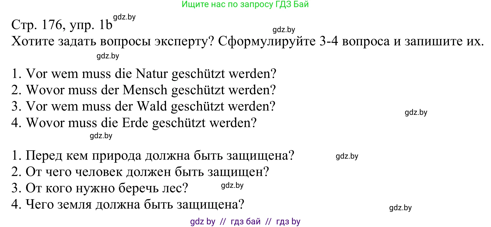 Немецкий язык (Deutsch), 11 класс Учебник (Schülerbuch), авторы: Будько Антонина Филипповна (Budjko Antonina), Урбанович Инна Ювинальевна (Urbanowitsch Ina), издательство Вышэйшая школа, Минск, 2019, бирюзового цвета, страница 176, номер 1b, Решение