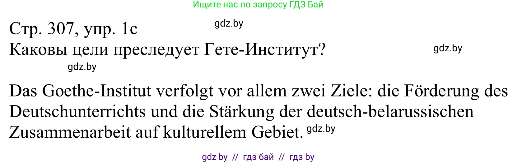 Немецкий язык (Deutsch), 11 класс Учебник (Schülerbuch), авторы: Будько Антонина Филипповна (Budjko Antonina), Урбанович Инна Ювинальевна (Urbanowitsch Ina), издательство Вышэйшая школа, Минск, 2019, бирюзового цвета, страница 307, номер 1c, Решение