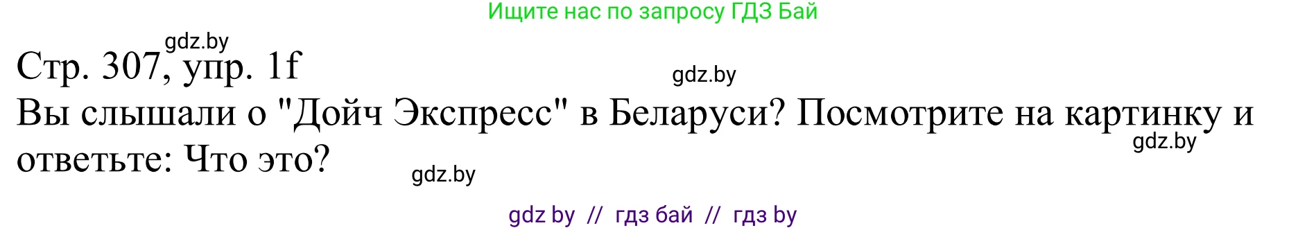 Немецкий язык (Deutsch), 11 класс Учебник (Schülerbuch), авторы: Будько Антонина Филипповна (Budjko Antonina), Урбанович Инна Ювинальевна (Urbanowitsch Ina), издательство Вышэйшая школа, Минск, 2019, бирюзового цвета, страница 307, номер 1f, Решение