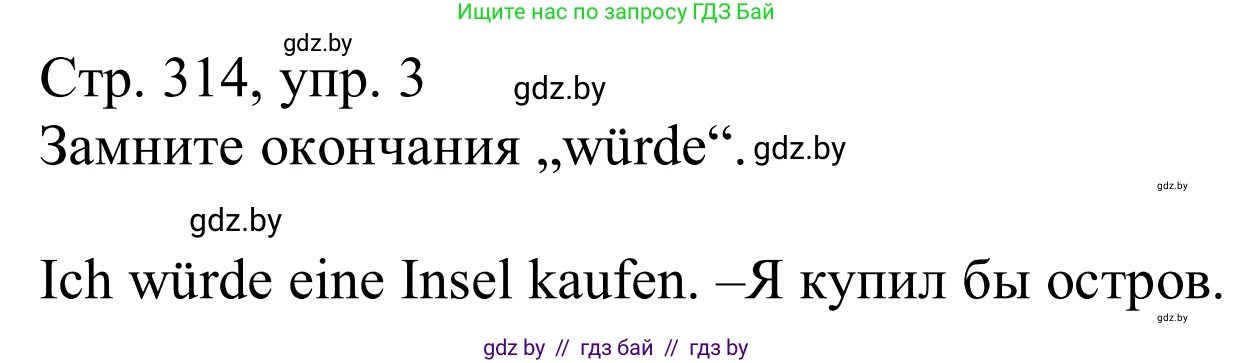 Немецкий язык (Deutsch), 11 класс Учебник (Schülerbuch), авторы: Будько Антонина Филипповна (Budjko Antonina), Урбанович Инна Ювинальевна (Urbanowitsch Ina), издательство Вышэйшая школа, Минск, 2019, бирюзового цвета, страница 314, номер 3, Решение