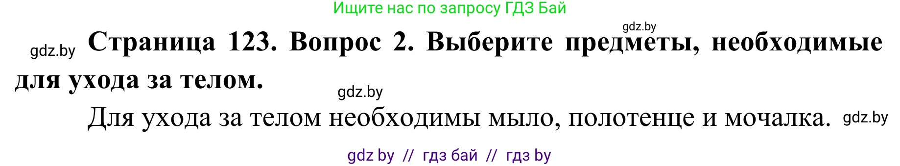 Обж, 2 класс Учебник, авторы: Аброськина Татьяна Юрьевна, Кузнецова Лилия Фёдоровна, Одновол Людмила Алексеевна, издательство Адукацыя i выхаванне, Минск, 2024, салатового цвета, страница 123, номер 2, Решение