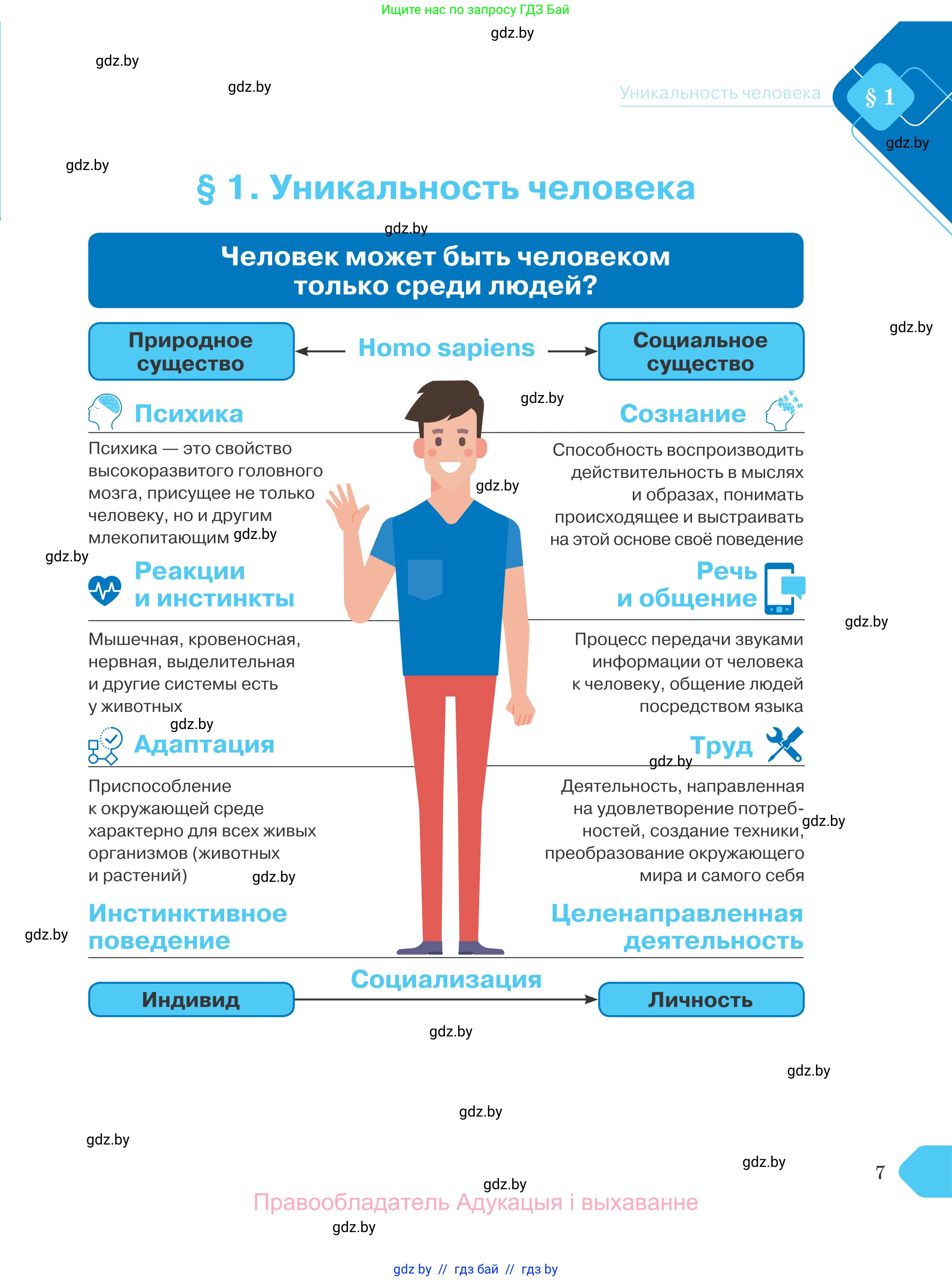 Обществоведение, 9 класс Учебник, авторы: Данилов Александр Николаевич, Полейко Елена Александровна, Кушнер Надежда Васильевна, Бернат Ирина Петровна, Белов А А, Кизима С А, Клецкова И М, Легчилин А А, Солодухо А С, Рубанов А В, издательство Адукацыя i выхаванне, Минск, 2019, жёлтого цвета, страница 7