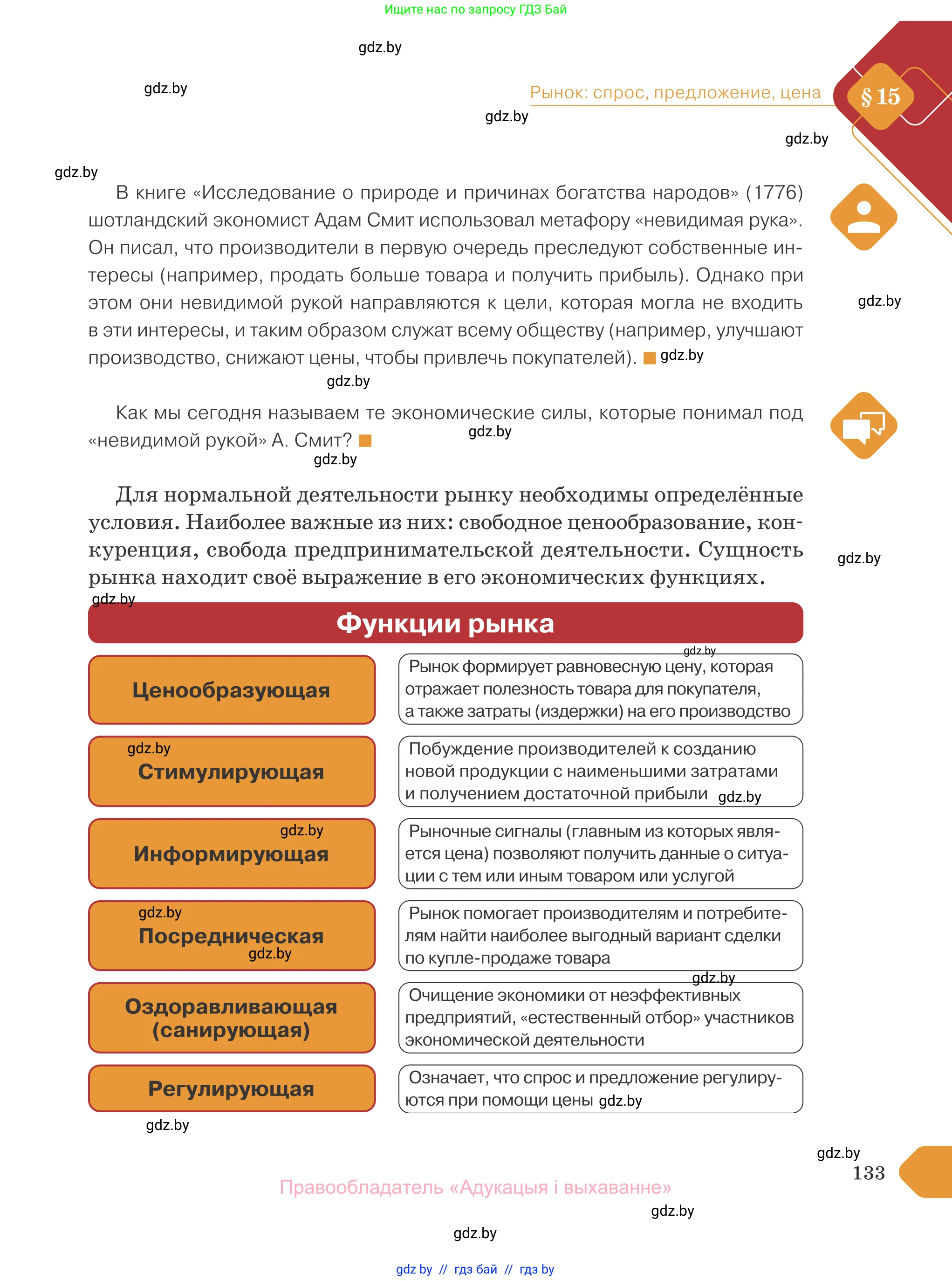 Обществоведение, 10 класс Учебник, авторы: Данилов Александр Николаевич, Полейко Елена Александровна, Кушнер Надежда Васильевна, Бернат Ирина Петровна, Безнюк Д К, Белов А А, Гречнева Е Ф, Кобяк О В, Мармашова С П, Можейко М А, Старовойтова Л В, Черченко Н В, издательство Адукацыя i выхаванне, Минск, 2020, страница 133