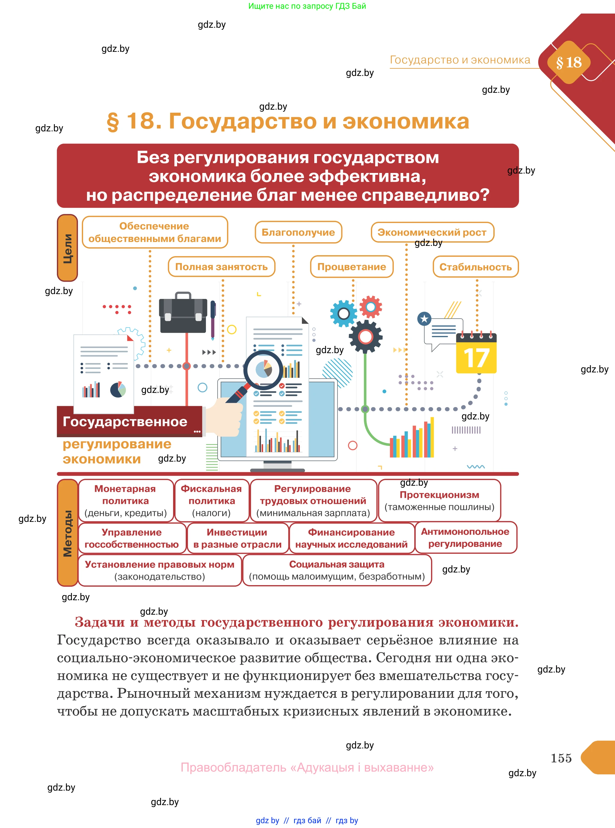 Обществоведение, 10 класс Учебник, авторы: Данилов Александр Николаевич, Полейко Елена Александровна, Кушнер Надежда Васильевна, Бернат Ирина Петровна, Безнюк Д К, Белов А А, Гречнева Е Ф, Кобяк О В, Мармашова С П, Можейко М А, Старовойтова Л В, Черченко Н В, издательство Адукацыя i выхаванне, Минск, 2020, страница 155