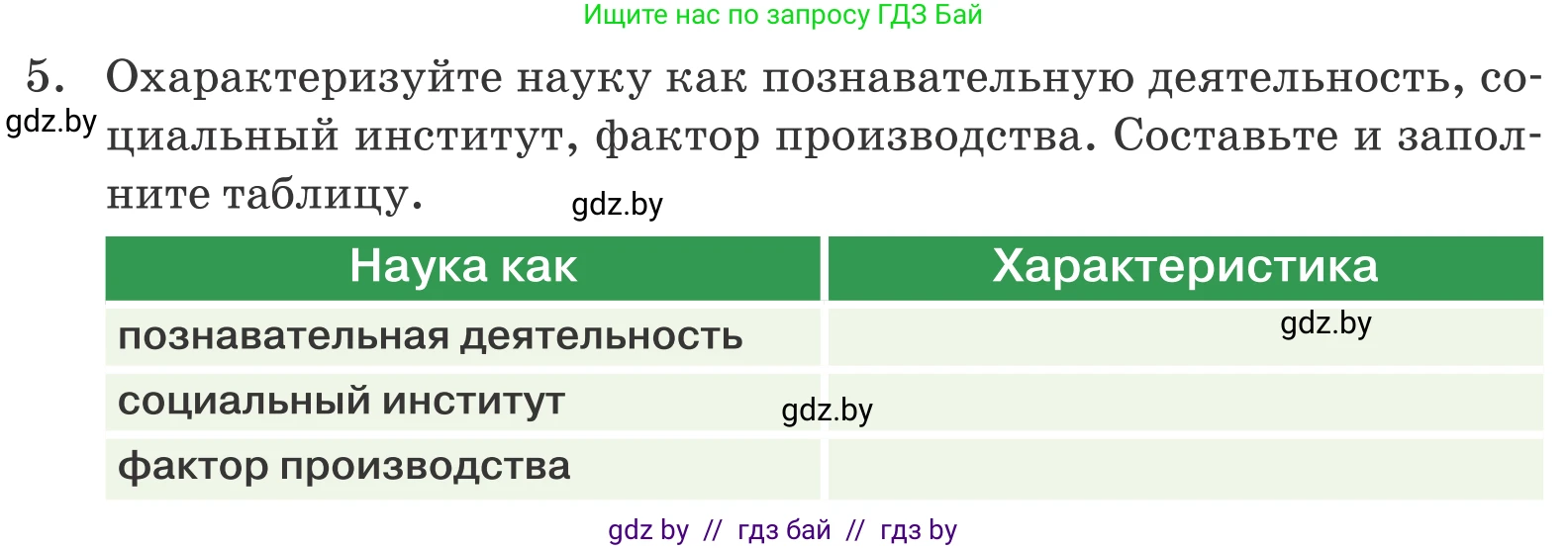 Обществоведение, 10 класс Учебник, авторы: Данилов Александр Николаевич, Полейко Елена Александровна, Кушнер Надежда Васильевна, Бернат Ирина Петровна, Безнюк Д К, Белов А А, Гречнева Е Ф, Кобяк О В, Мармашова С П, Можейко М А, Старовойтова Л В, Черченко Н В, издательство Адукацыя i выхаванне, Минск, 2020, страница 219, номер 5, Условие