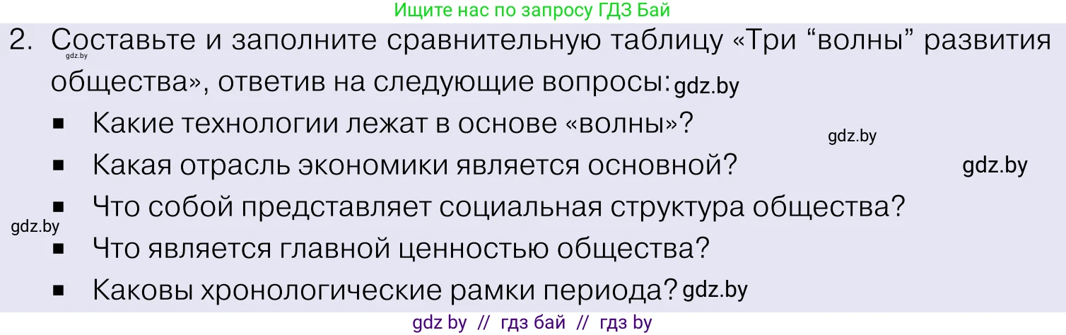Обществоведение, 11 класс Учебник, авторы: Чуприс Ольга Ивановна, Балашенко Сергей Александрович, Денисюк Нина Павловна, Калинин С А, Киселёва Т М, Короткевич М П, Михалёва Т Н, Петоченко Т М, Побережная О Е, Подкопаев В В, Салей Е А, Шидловский А В, издательство Адукацыя i выхаванне, Минск, 2021, салатового цвета, страница 29, номер 2, Условие