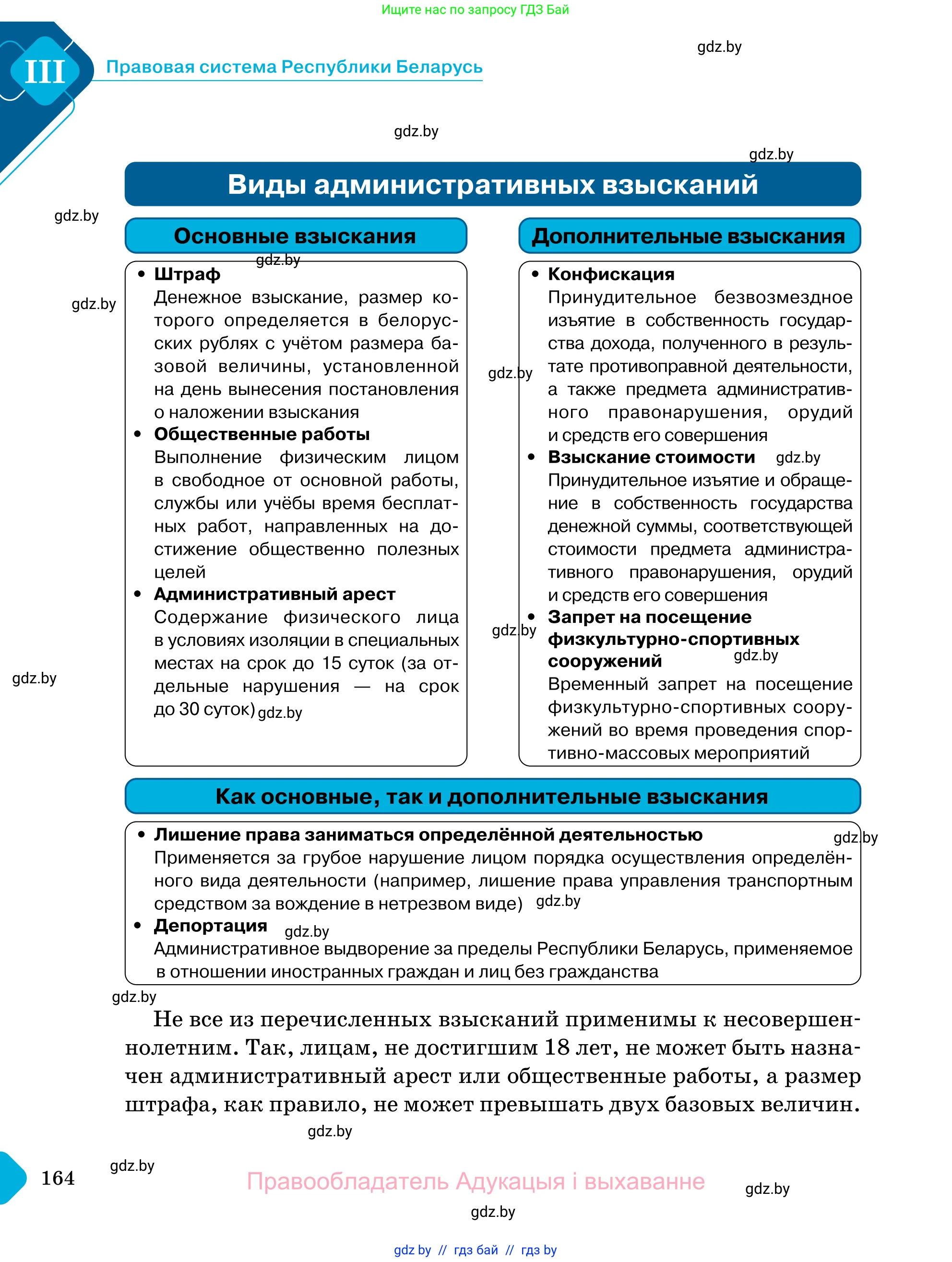 Обществоведение, 11 класс Учебник, авторы: Чуприс Ольга Ивановна, Балашенко Сергей Александрович, Денисюк Нина Павловна, Калинин С А, Киселёва Т М, Короткевич М П, Михалёва Т Н, Петоченко Т М, Побережная О Е, Подкопаев В В, Салей Е А, Шидловский А В, издательство Адукацыя i выхаванне, Минск, 2021, салатового цвета, страница 164