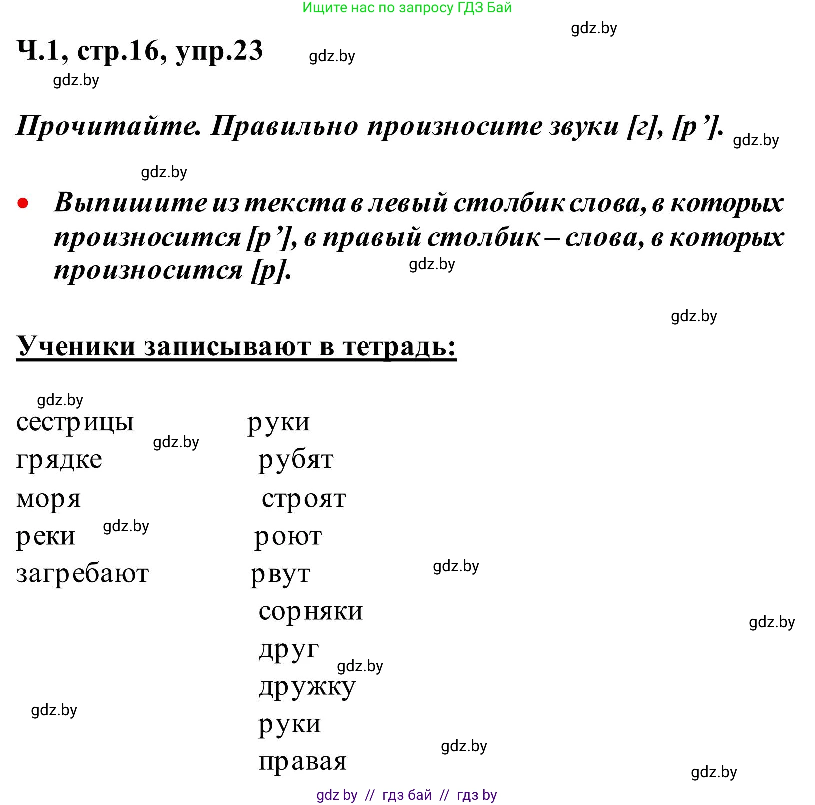 Русский язык, 2 класс Учебник, автор: Антипова Маргарита Борисовна, издательство Академия образования, Минск, 2025, Часть 1, страница 16, номер 23, Решение