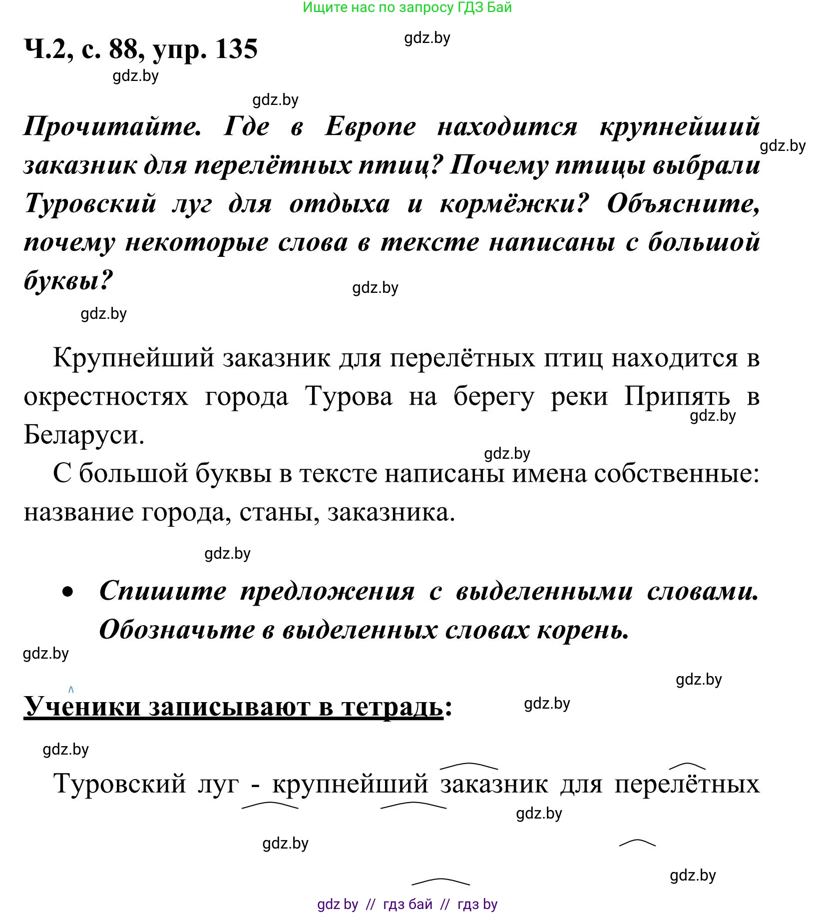 Русский язык, 2 класс Учебник, автор: Антипова Маргарита Борисовна, издательство Академия образования, Минск, 2025, Часть 2, страница 88, номер 135, Решение