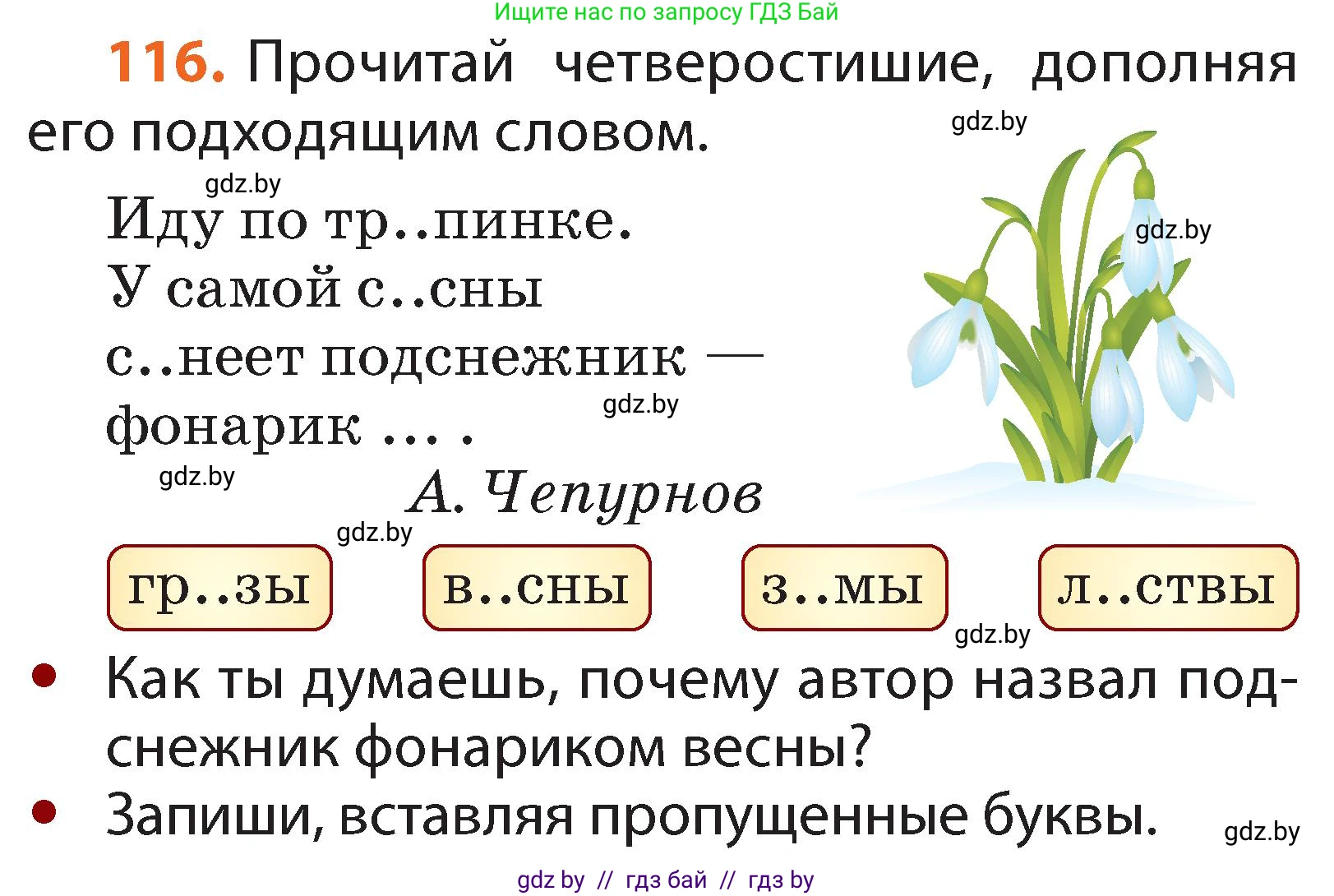 Русский язык, 2 класс Учебник, авторы: Гулецкая Елена Алексеевна, Федорович Галина Михайловна, издательство Национальный институт образования, Минск, 2022, коричневого цвета, Часть 2, страница 85, номер 116, Условие