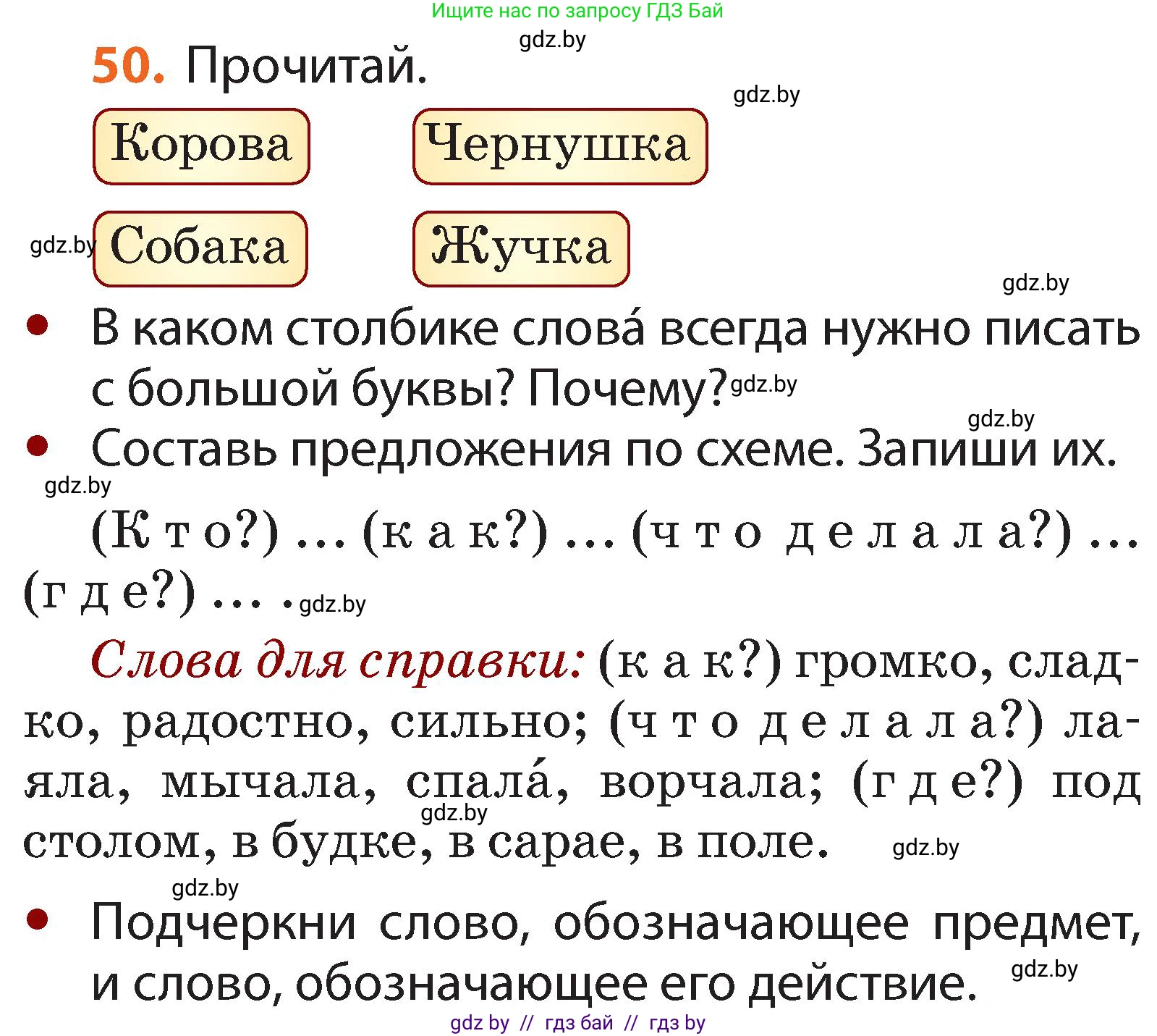 Русский язык, 2 класс Учебник, авторы: Гулецкая Елена Алексеевна, Федорович Галина Михайловна, издательство Национальный институт образования, Минск, 2022, коричневого цвета, Часть 2, страница 40, номер 50, Условие