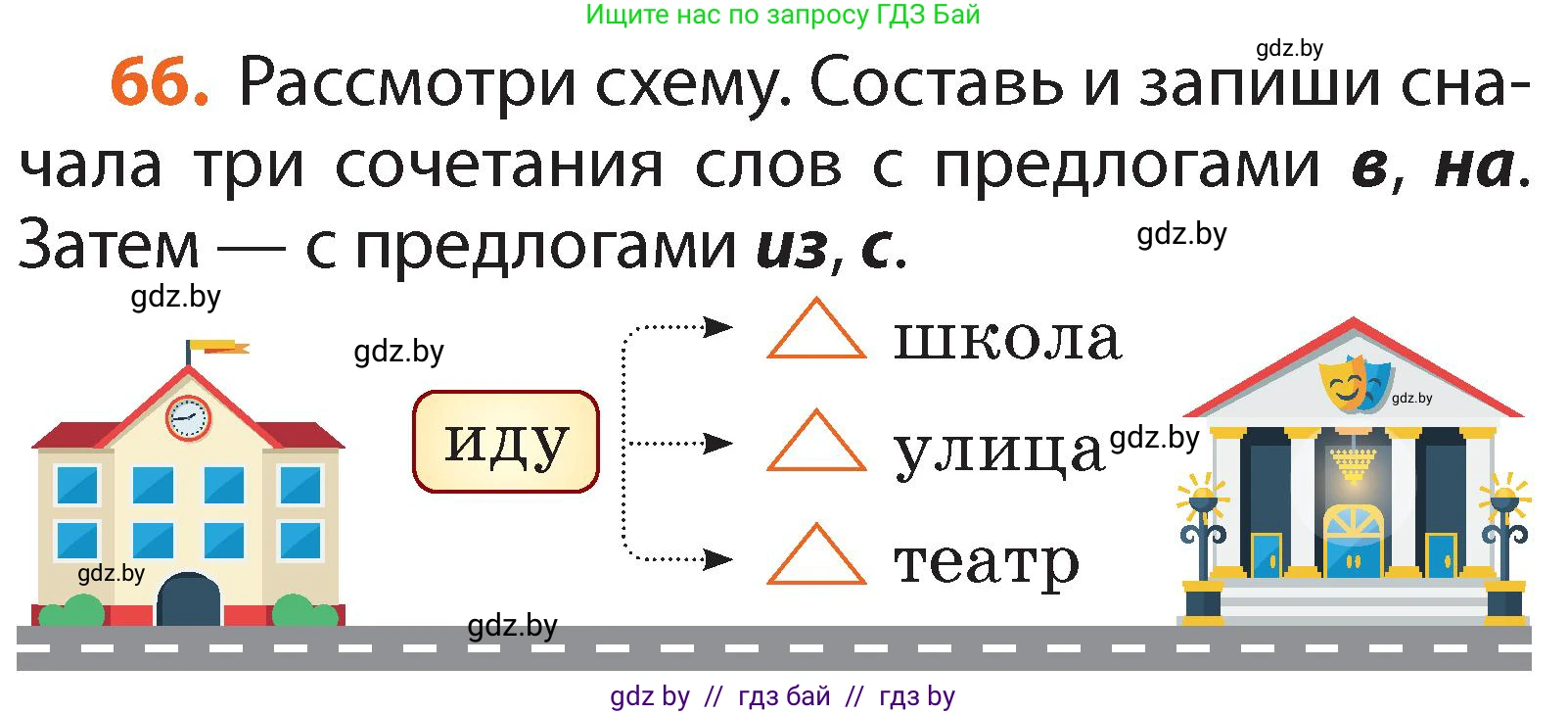 Русский язык, 2 класс Учебник, авторы: Гулецкая Елена Алексеевна, Федорович Галина Михайловна, издательство Национальный институт образования, Минск, 2022, коричневого цвета, Часть 2, страница 51, номер 66, Условие