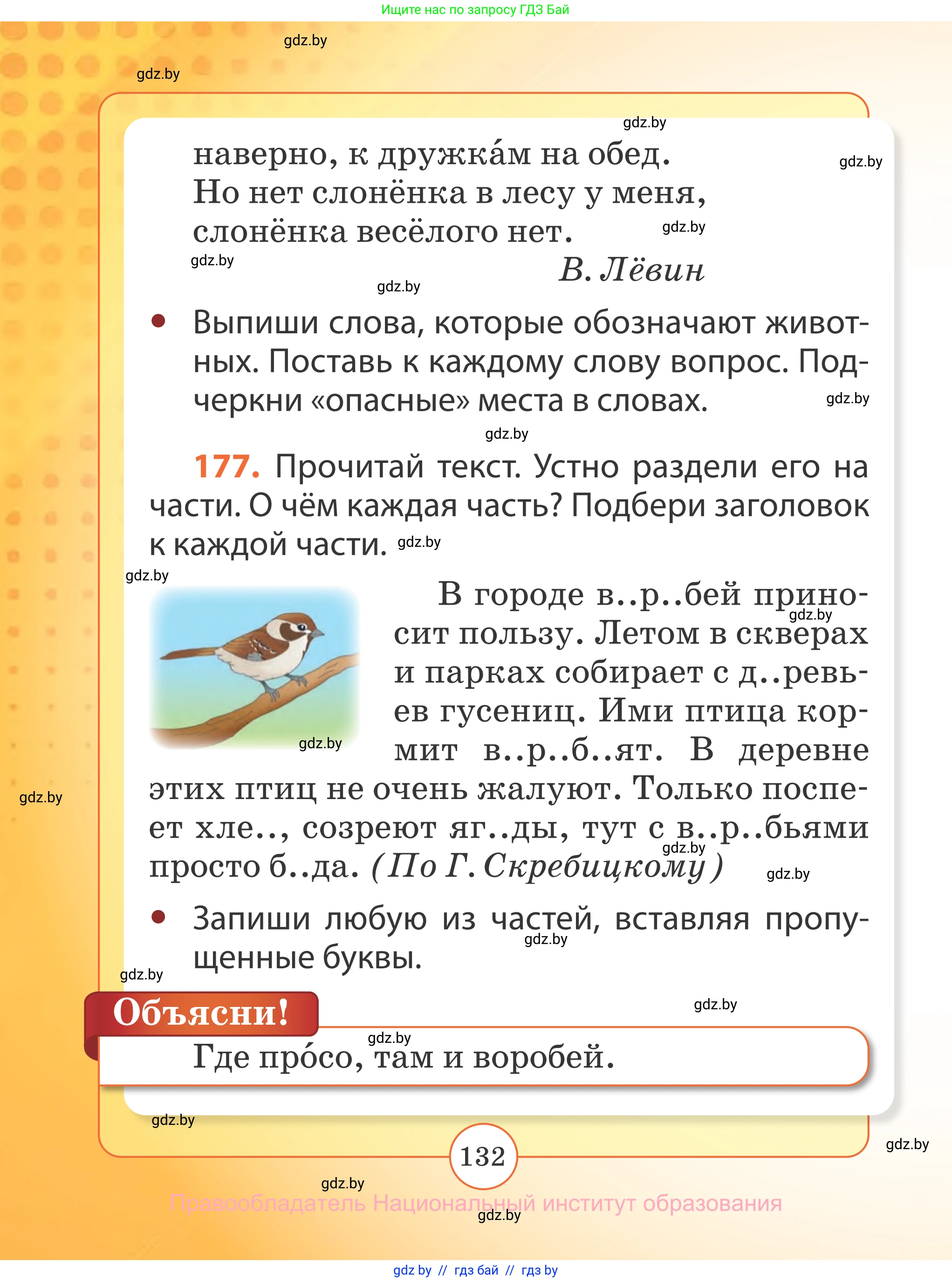 Русский язык, 2 класс Учебник, авторы: Гулецкая Елена Алексеевна, Федорович Галина Михайловна, издательство Национальный институт образования, Минск, 2022, коричневого цвета, Часть 2, страница 132