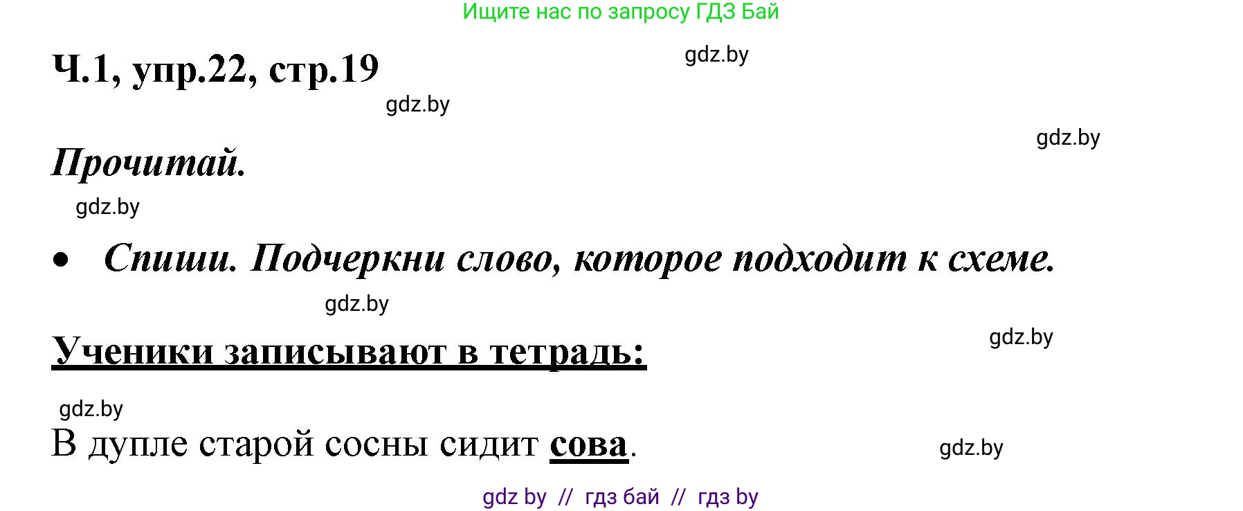 Русский язык, 2 класс Учебник, авторы: Гулецкая Елена Алексеевна, Федорович Галина Михайловна, издательство Национальный институт образования, Минск, 2022, коричневого цвета, Часть 1, страница 19, номер 22, Решение