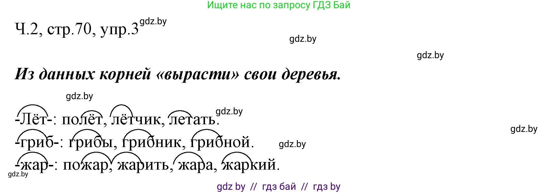 Русский язык, 2 класс Учебник, авторы: Гулецкая Елена Алексеевна, Федорович Галина Михайловна, издательство Национальный институт образования, Минск, 2022, коричневого цвета, Часть 2, страница 70, номер 3, Решение