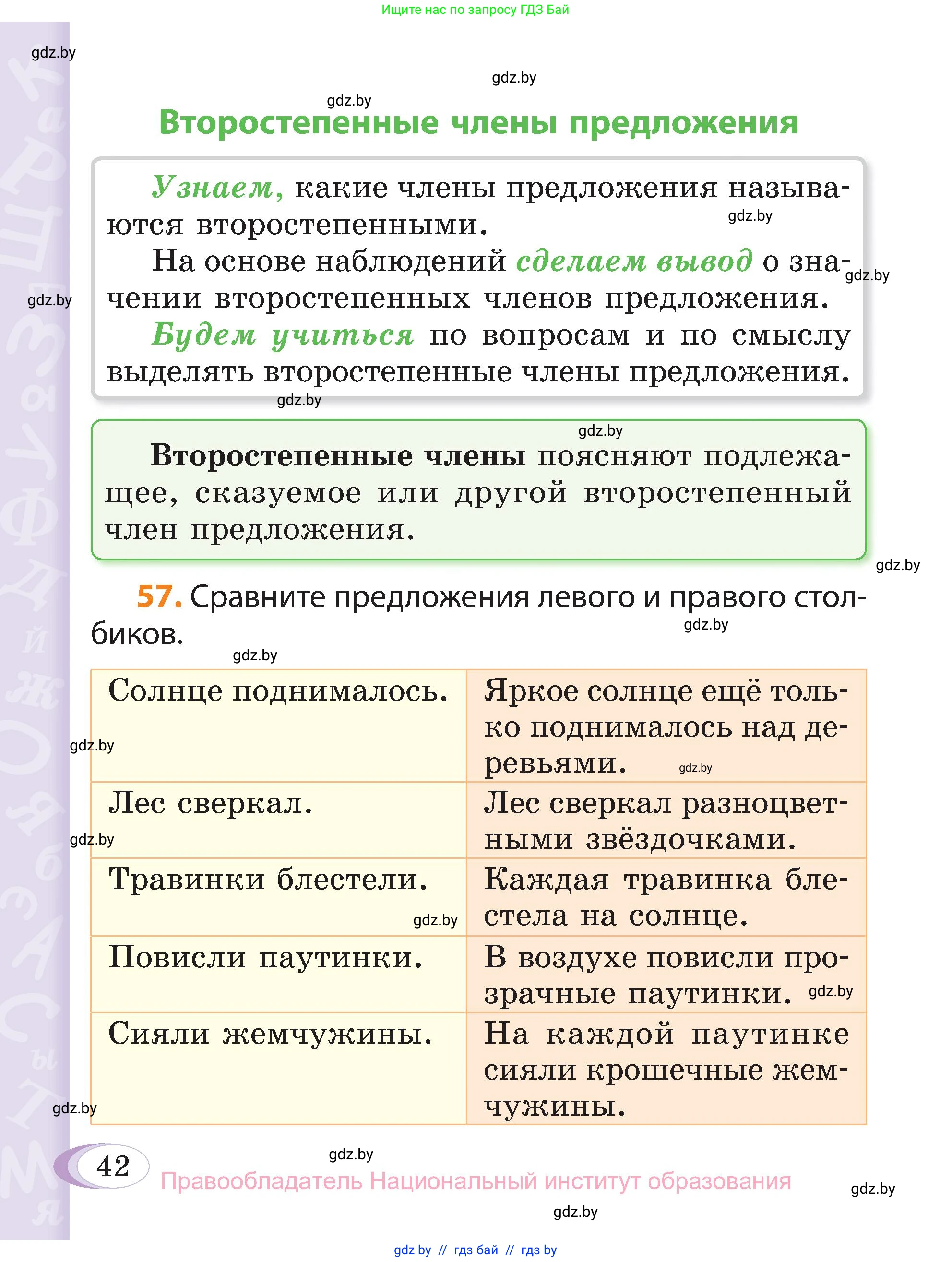 Русский язык, 3 класс Учебник, авторы: Антипова Маргарита Борисовна, Верниковская Алла Викторовна, Грабчикова Елена Самарьевна, издательство Национальный институт образования, Минск, 2023, Часть 1, страница 42