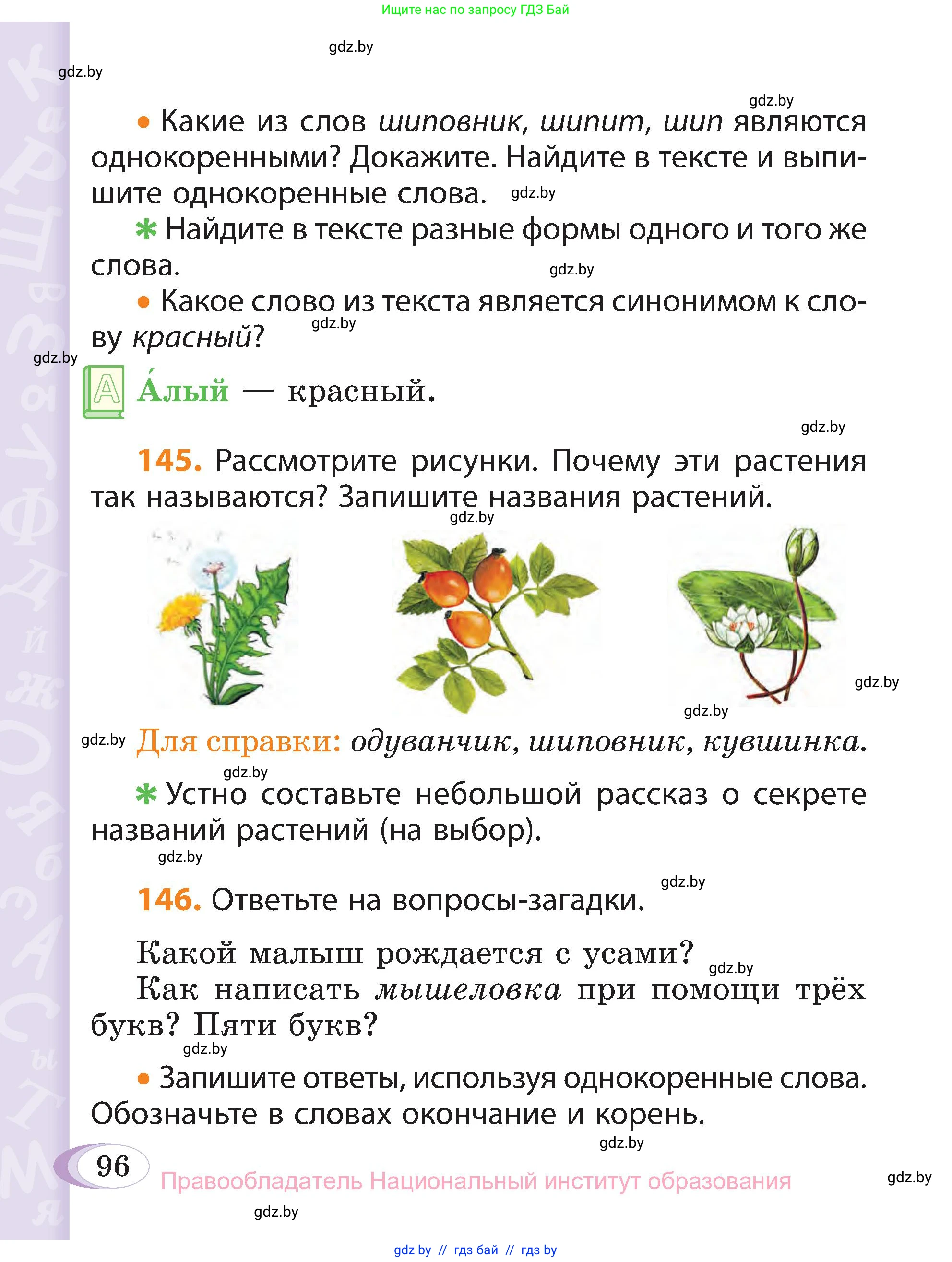 Русский язык, 3 класс Учебник, авторы: Антипова Маргарита Борисовна, Верниковская Алла Викторовна, Грабчикова Елена Самарьевна, издательство Национальный институт образования, Минск, 2023, Часть 1, страница 96