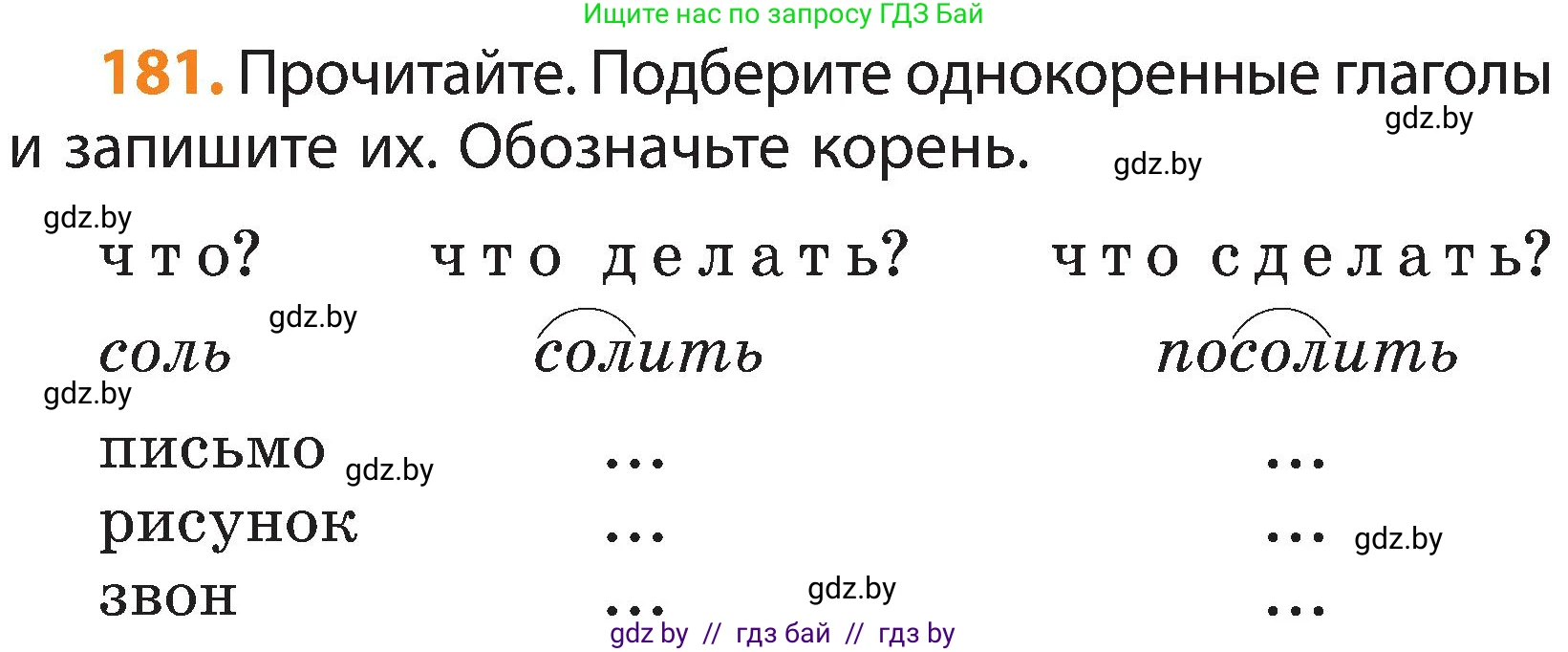 Русский язык, 3 класс Учебник, авторы: Антипова Маргарита Борисовна, Верниковская Алла Викторовна, Грабчикова Елена Самарьевна, издательство Национальный институт образования, Минск, 2023, Часть 2, страница 106, номер 181, Условие