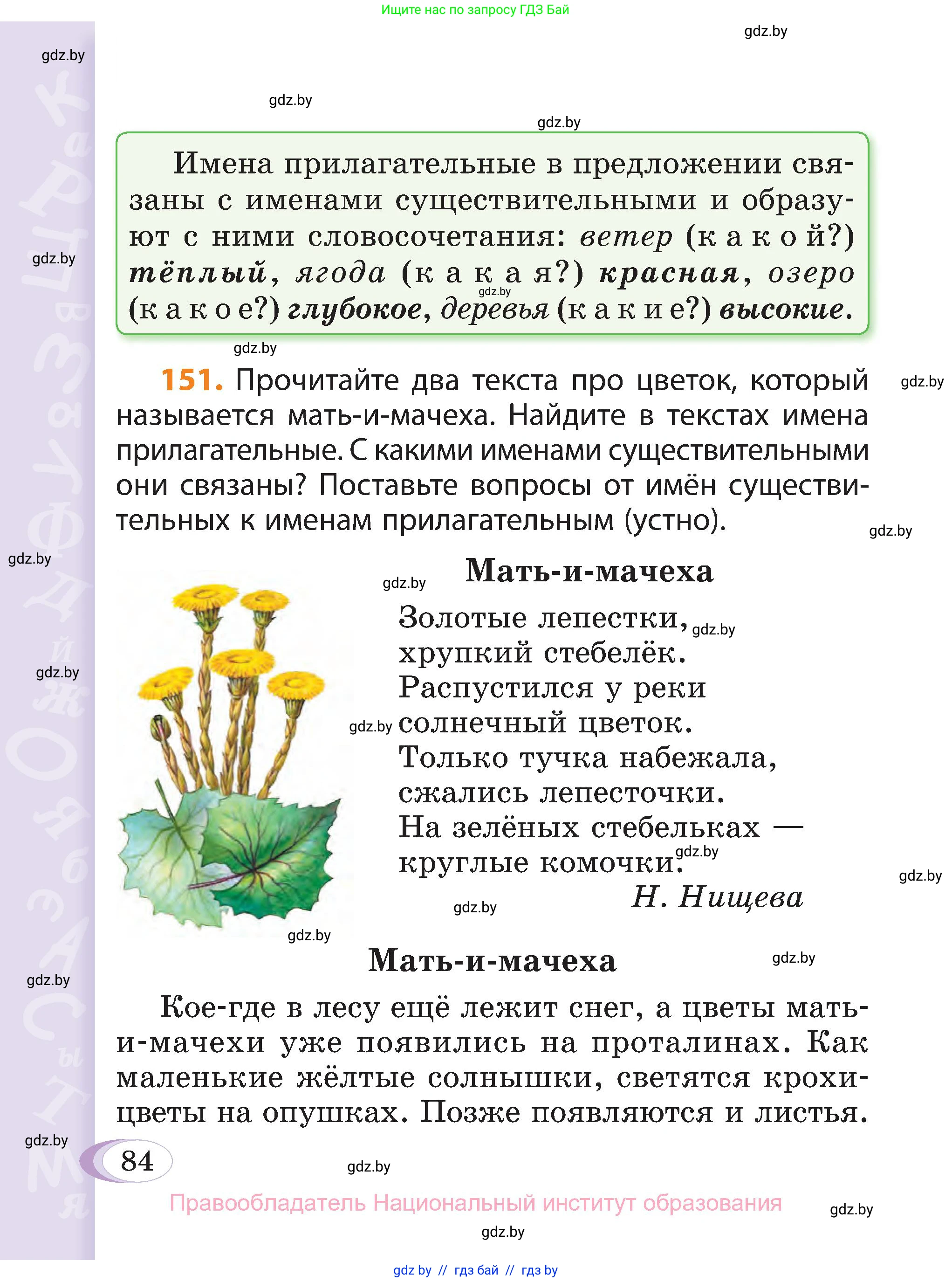 Русский язык, 3 класс Учебник, авторы: Антипова Маргарита Борисовна, Верниковская Алла Викторовна, Грабчикова Елена Самарьевна, издательство Национальный институт образования, Минск, 2023, Часть 2, страница 84