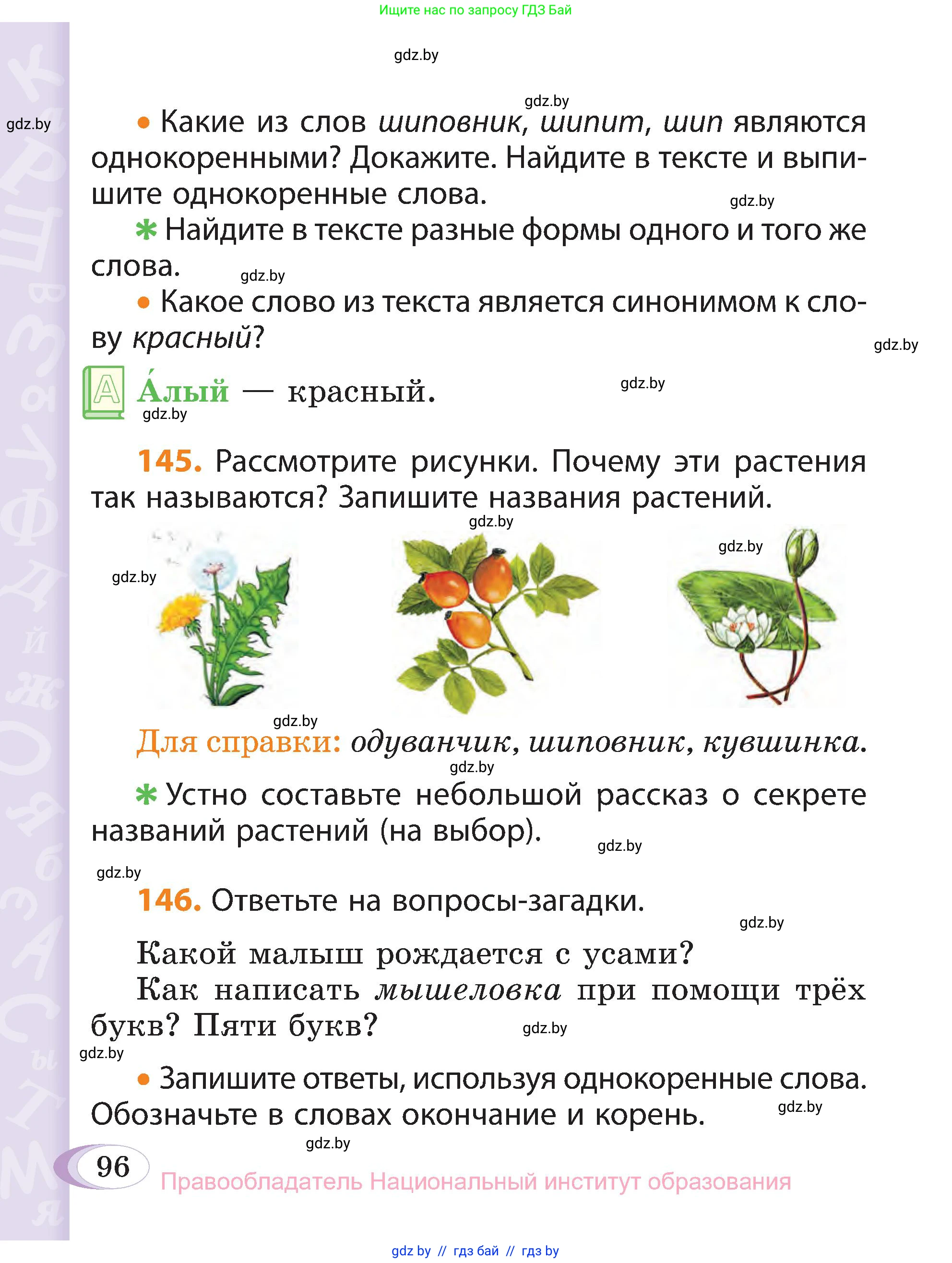 Русский язык, 3 класс Учебник, авторы: Антипова Маргарита Борисовна, Верниковская Алла Викторовна, Грабчикова Елена Самарьевна, издательство Национальный институт образования, Минск, 2023, Часть 1, страница 96