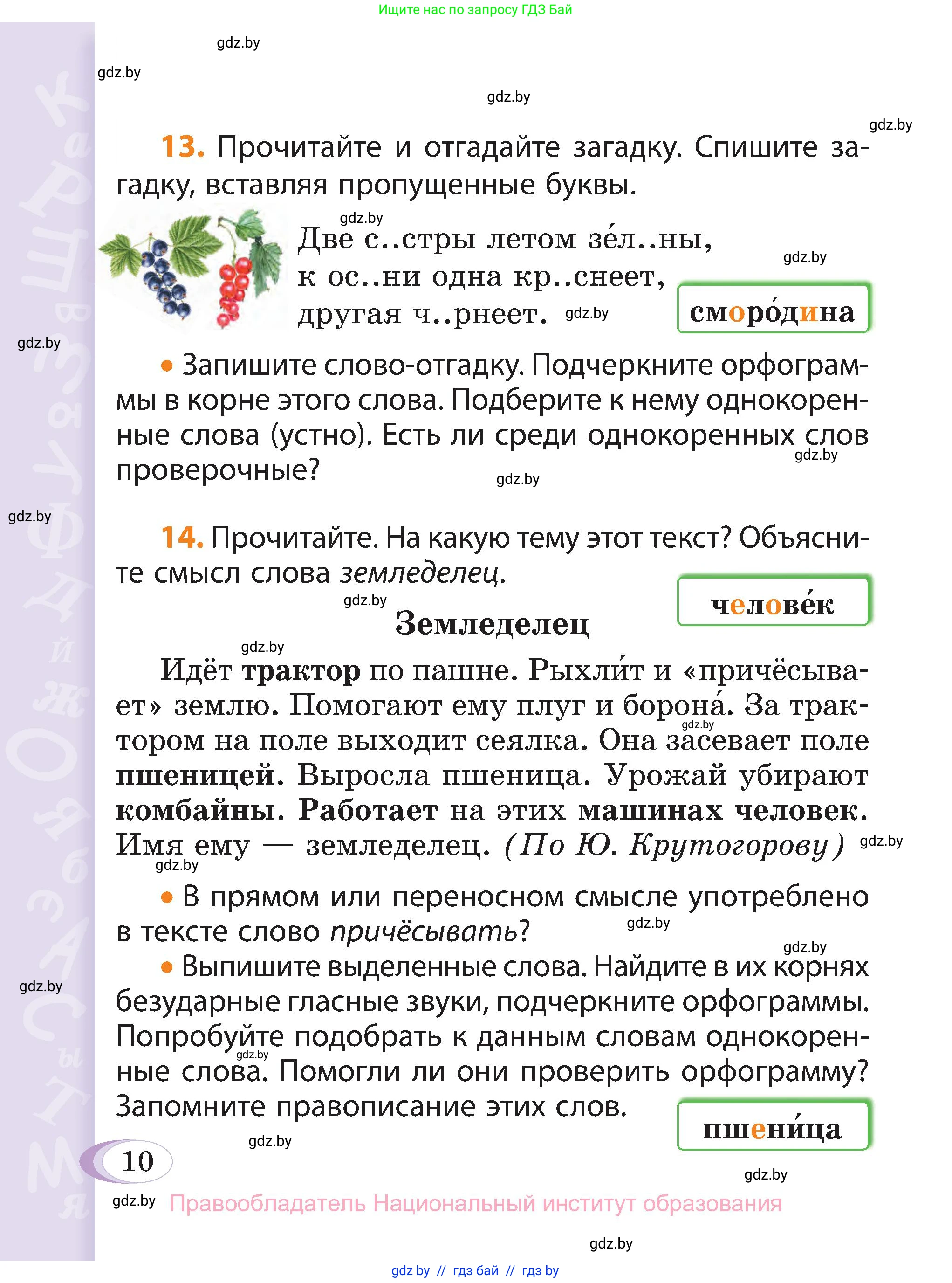 Русский язык, 3 класс Учебник, авторы: Антипова Маргарита Борисовна, Верниковская Алла Викторовна, Грабчикова Елена Самарьевна, издательство Национальный институт образования, Минск, 2023, Часть 2, страница 10