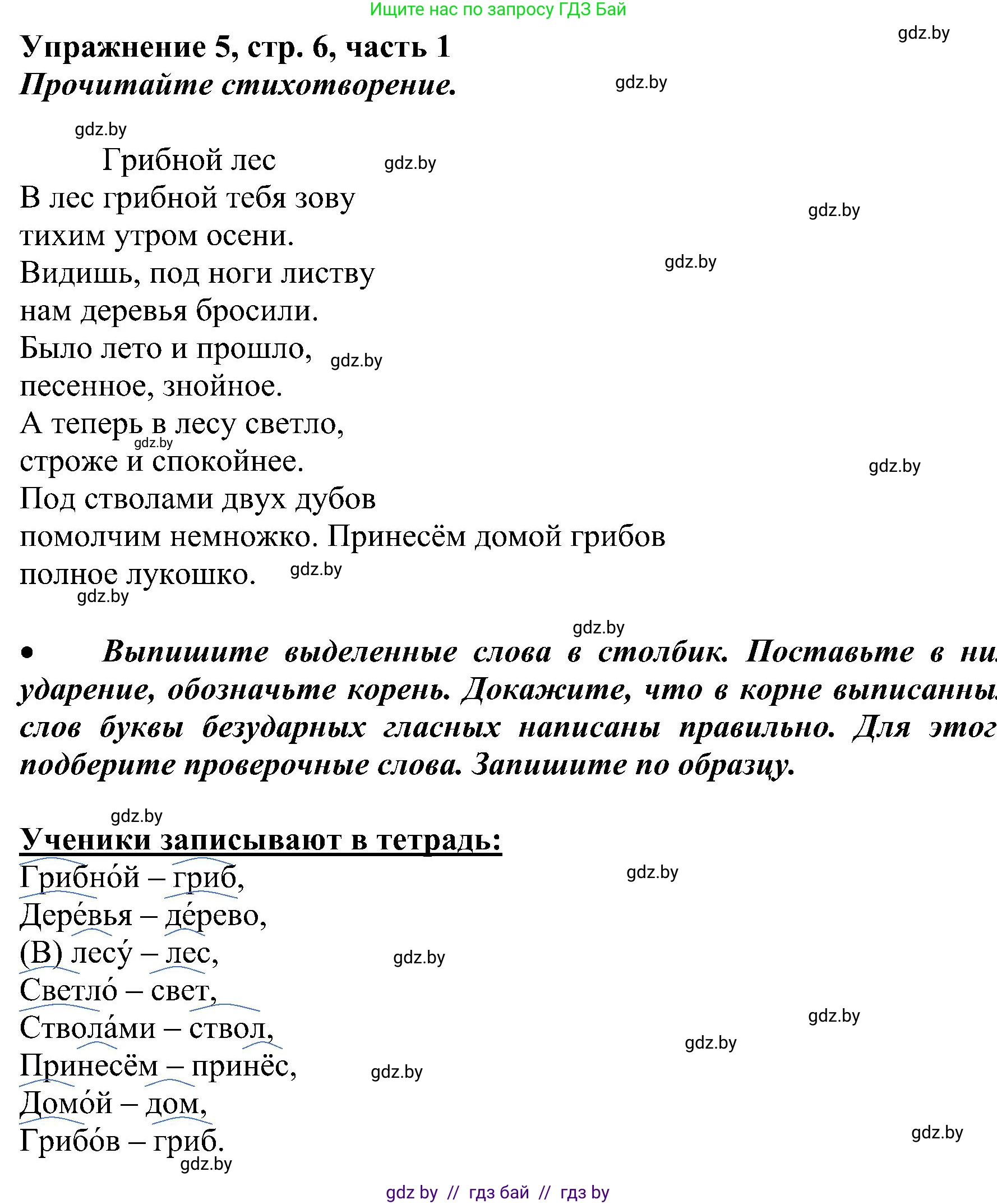 Русский язык, 3 класс Учебник, авторы: Антипова Маргарита Борисовна, Верниковская Алла Викторовна, Грабчикова Елена Самарьевна, издательство Национальный институт образования, Минск, 2023, Часть 1, страница 6, номер 5, Решение