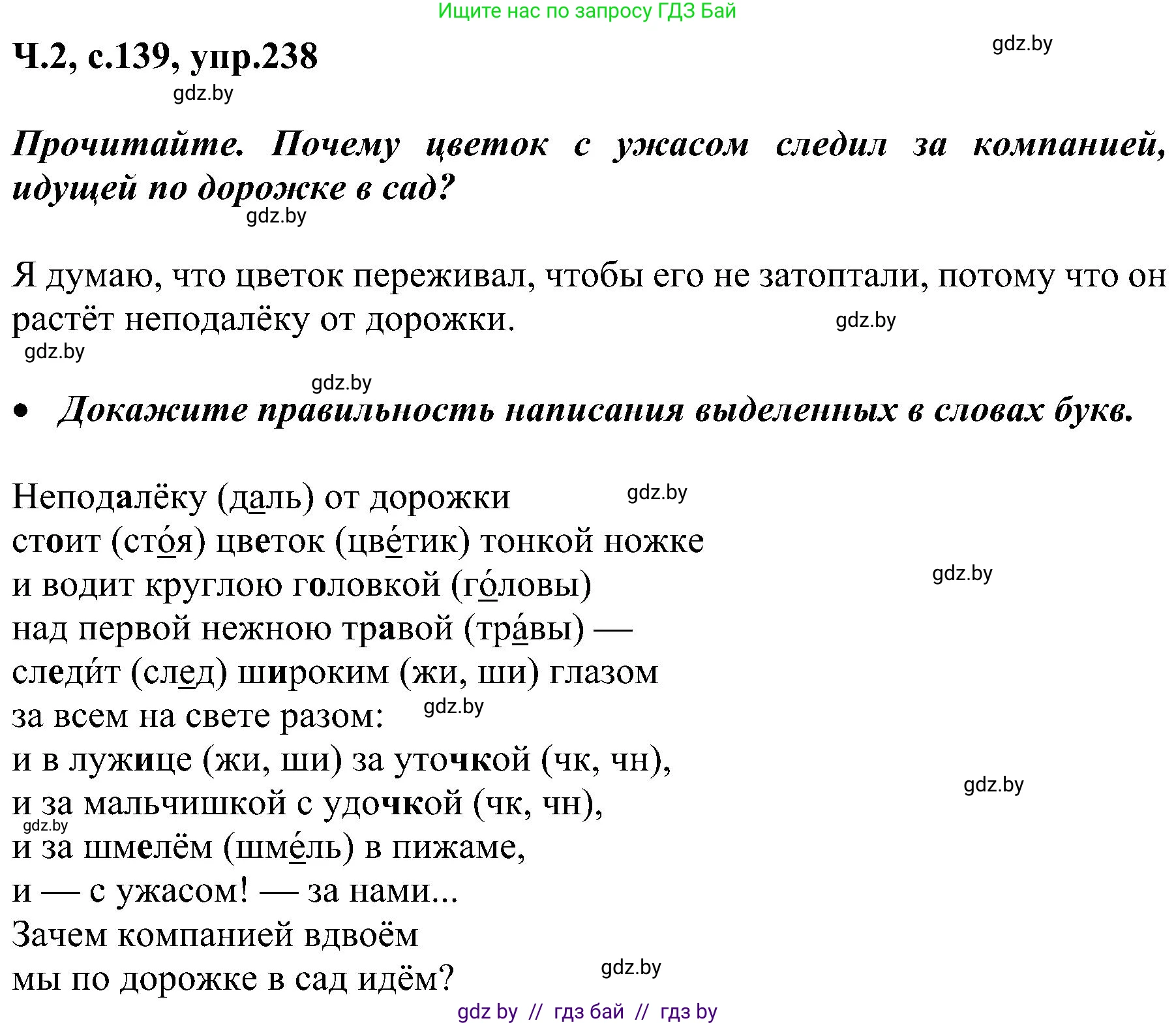 Русский язык, 3 класс Учебник, авторы: Антипова Маргарита Борисовна, Верниковская Алла Викторовна, Грабчикова Елена Самарьевна, издательство Национальный институт образования, Минск, 2023, Часть 2, страница 139, номер 238, Решение