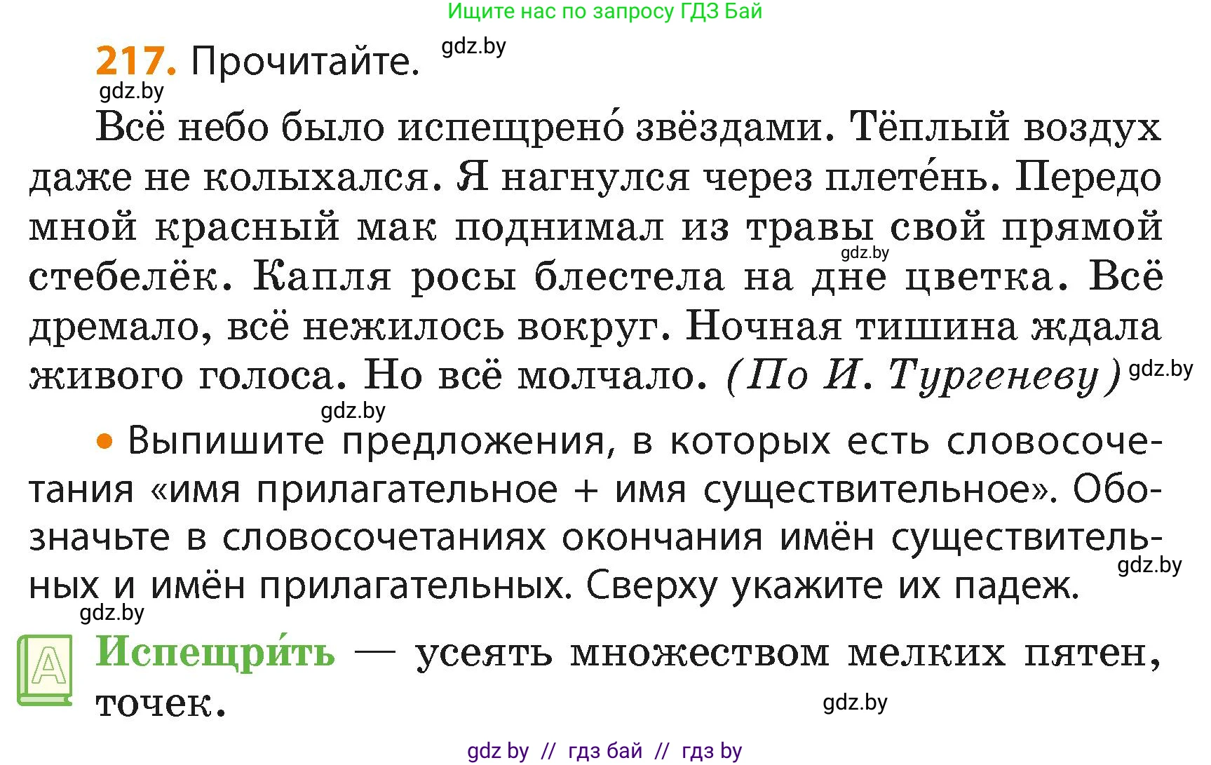 Русский язык, 4 класс Учебник, авторы: Антипова Маргарита Борисовна, Верниковская Алла Викторовна, Грабчикова Елена Самарьевна, издательство Академия образования, Минск, 2024, оранжевого цвета, Часть 2, страница 134, номер 217, Условие