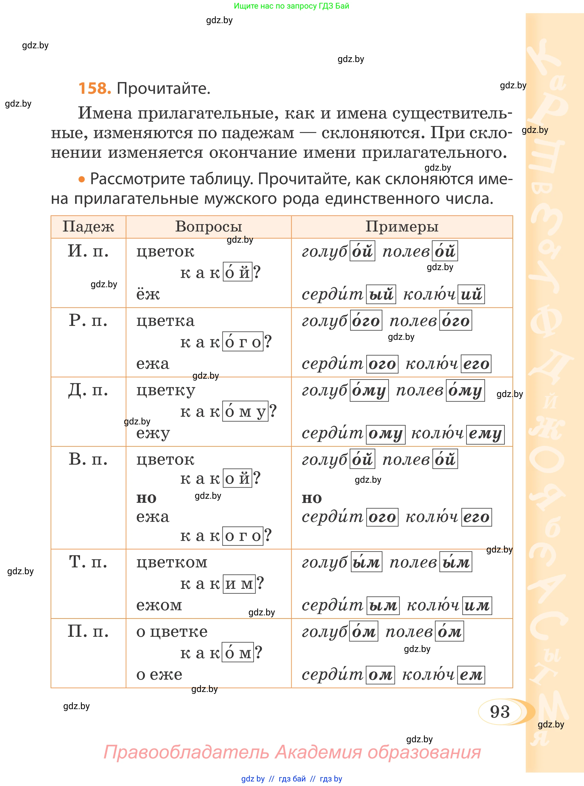 Русский язык, 4 класс Учебник, авторы: Антипова Маргарита Борисовна, Верниковская Алла Викторовна, Грабчикова Елена Самарьевна, издательство Академия образования, Минск, 2024, оранжевого цвета, Часть 1, страница 93