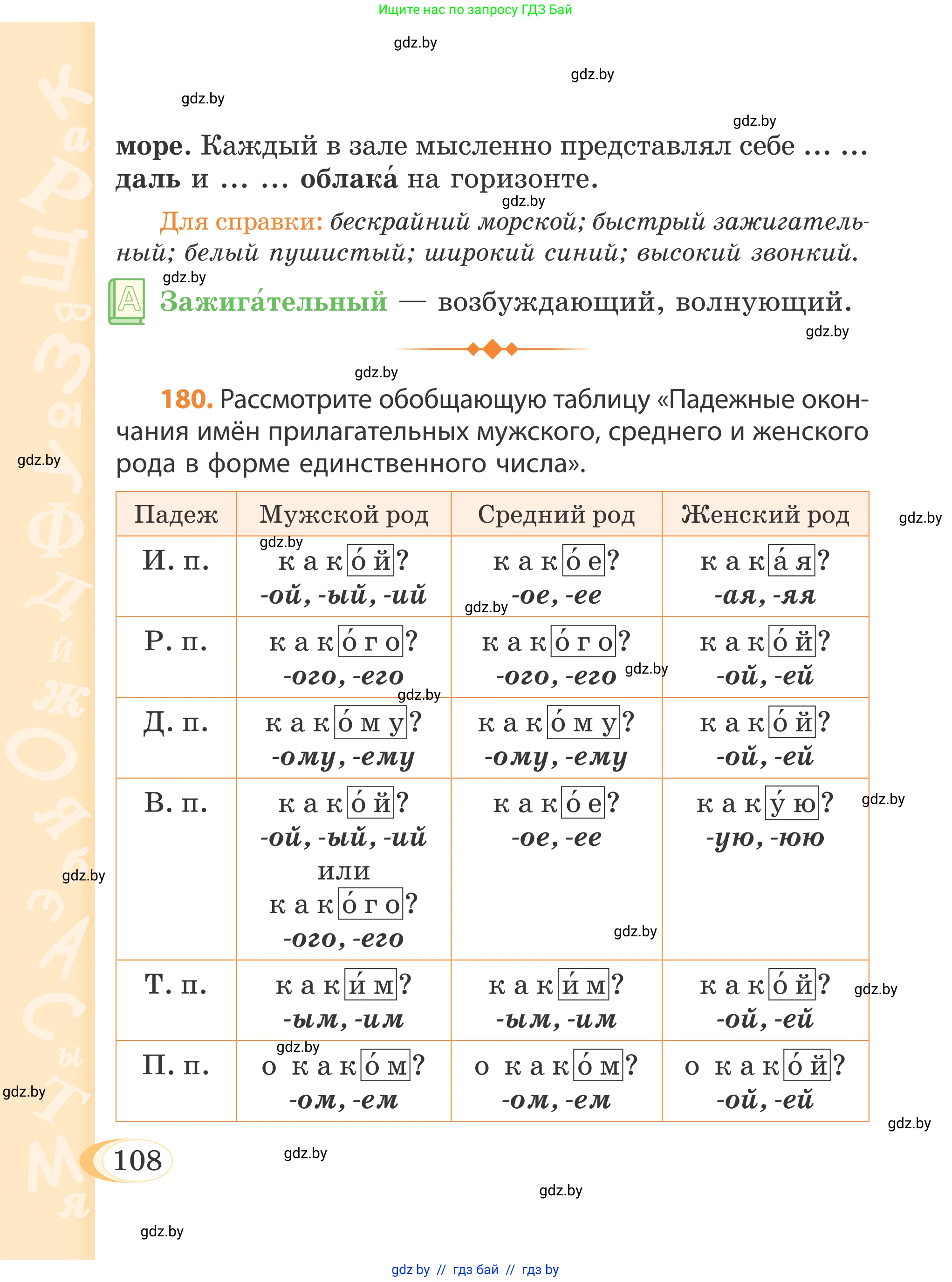 Русский язык, 4 класс Учебник, авторы: Антипова Маргарита Борисовна, Верниковская Алла Викторовна, Грабчикова Елена Самарьевна, издательство Академия образования, Минск, 2024, оранжевого цвета, Часть 1, страница 108