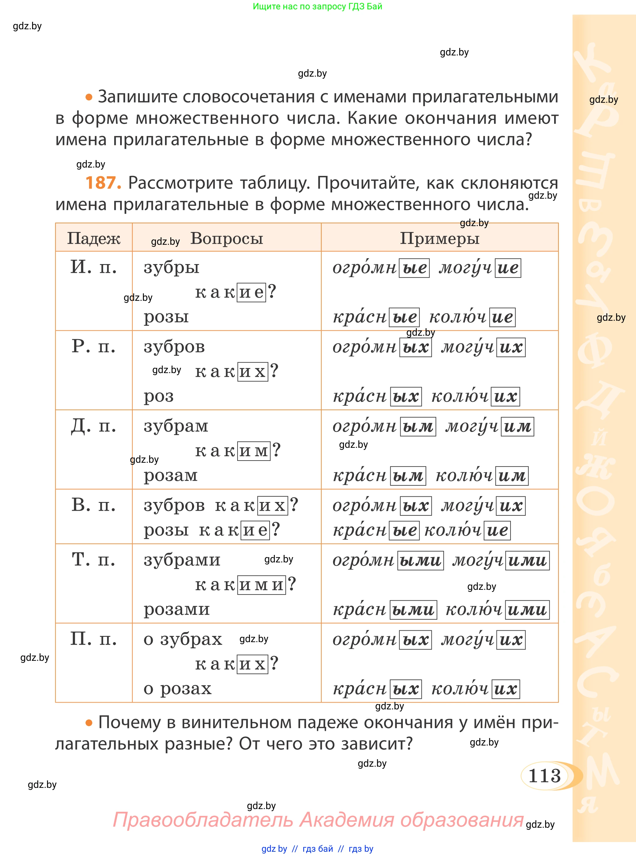 Русский язык, 4 класс Учебник, авторы: Антипова Маргарита Борисовна, Верниковская Алла Викторовна, Грабчикова Елена Самарьевна, издательство Академия образования, Минск, 2024, оранжевого цвета, Часть 1, страница 113