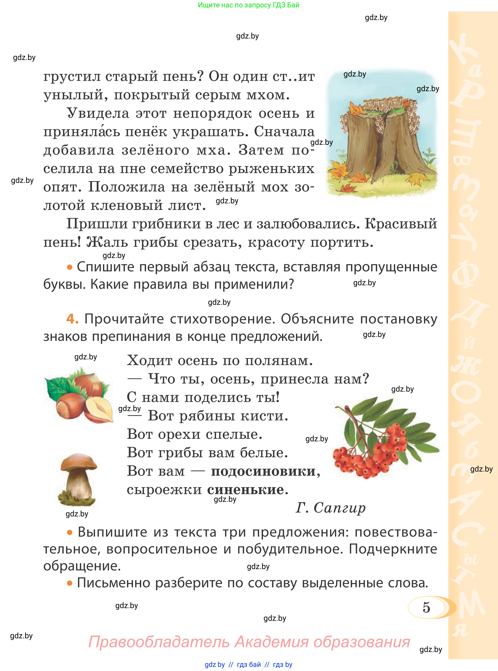 Русский язык, 4 класс Учебник, авторы: Антипова Маргарита Борисовна, Верниковская Алла Викторовна, Грабчикова Елена Самарьевна, издательство Академия образования, Минск, 2024, оранжевого цвета, Часть 1, страница 5