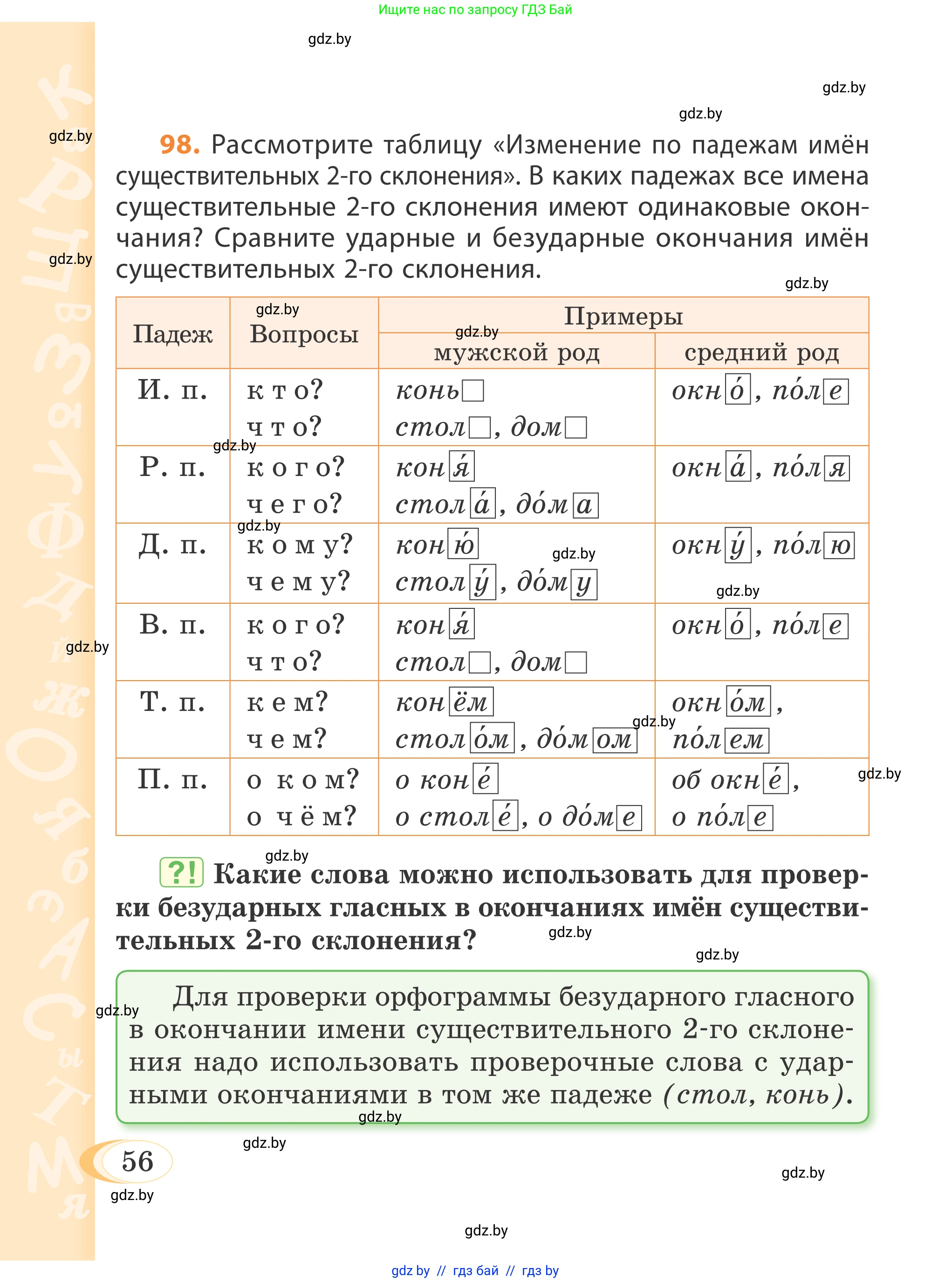 Русский язык, 4 класс Учебник, авторы: Антипова Маргарита Борисовна, Верниковская Алла Викторовна, Грабчикова Елена Самарьевна, издательство Академия образования, Минск, 2024, оранжевого цвета, Часть 1, страница 56