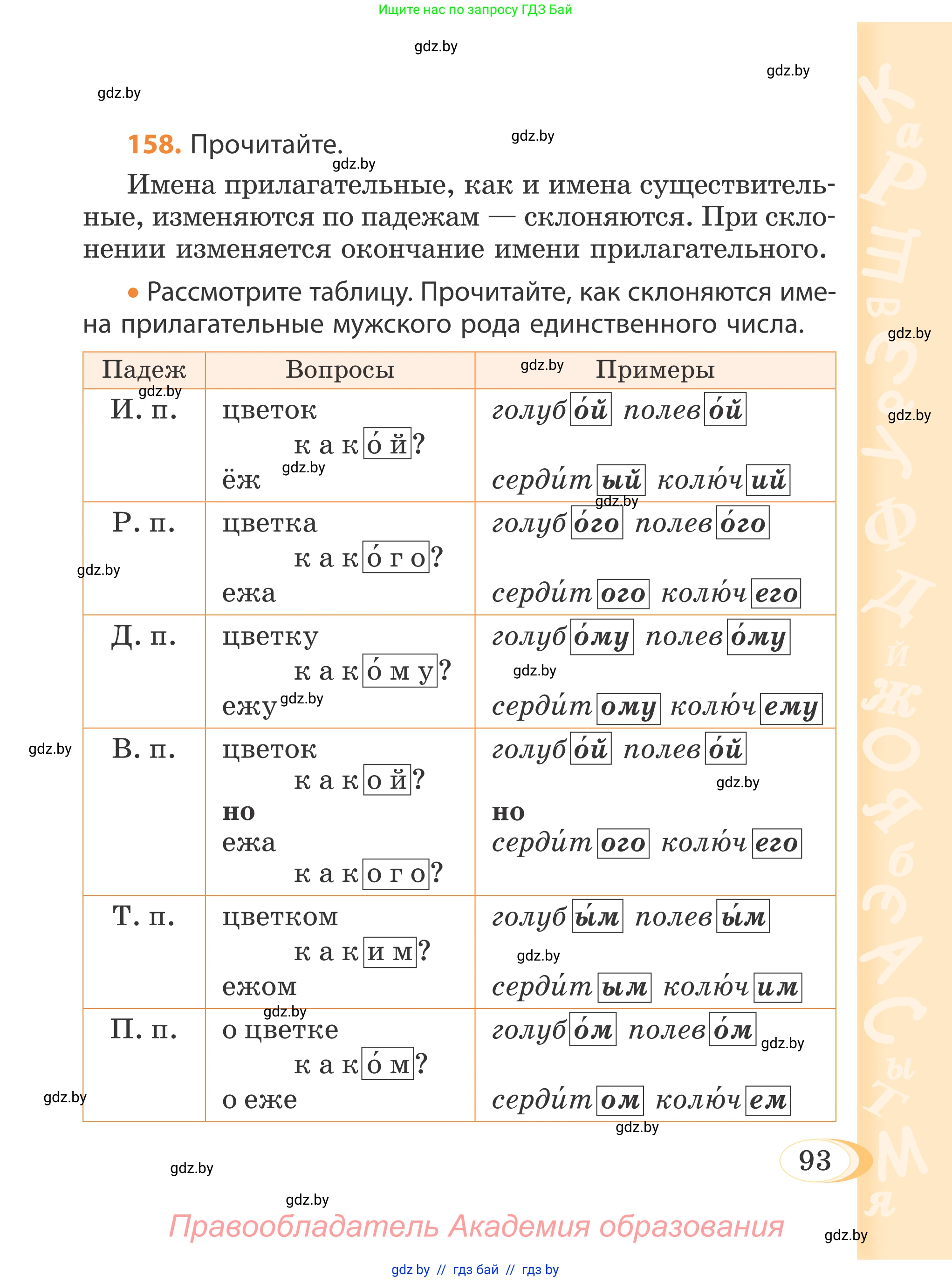 Русский язык, 4 класс Учебник, авторы: Антипова Маргарита Борисовна, Верниковская Алла Викторовна, Грабчикова Елена Самарьевна, издательство Академия образования, Минск, 2024, оранжевого цвета, Часть 1, страница 93