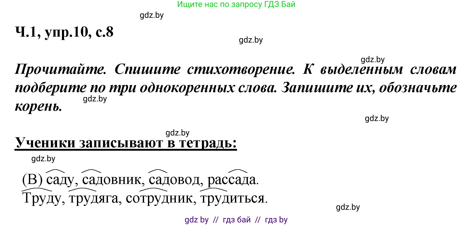 Русский язык, 4 класс Учебник, авторы: Антипова Маргарита Борисовна, Верниковская Алла Викторовна, Грабчикова Елена Самарьевна, издательство Академия образования, Минск, 2024, оранжевого цвета, Часть 1, страница 8, номер 10, Решение
