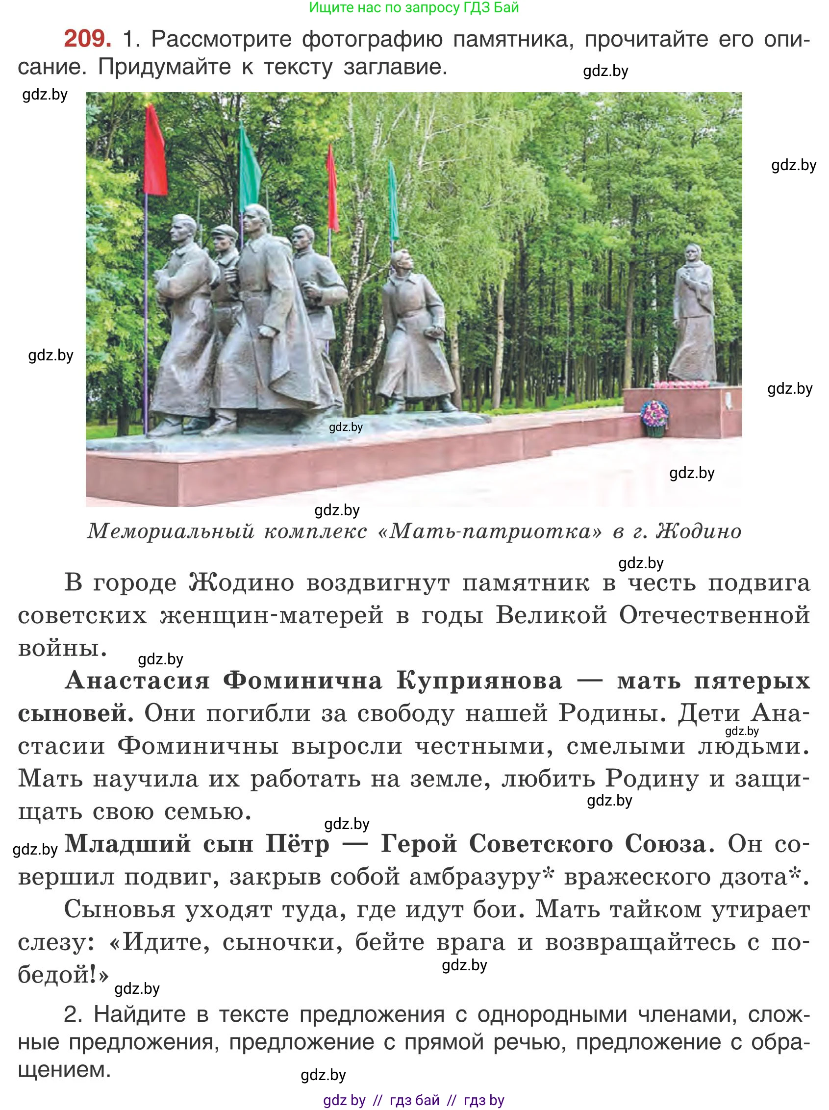 Русский язык, 5 класс Учебник, авторы: Мурина Лариса Александровна, Игнатович Татьяна Владимировна, Жадейко Жанна Фёдоровна, издательство Академия образования, Минск, 2025, голубого цвета, Часть 1, страница 118, номер 209, Условие