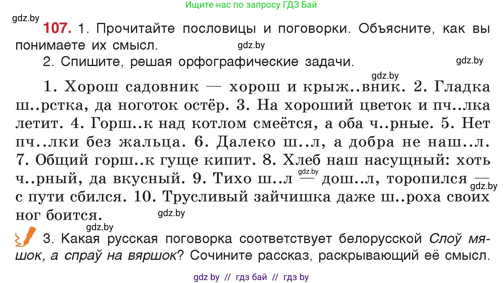 Русский язык, 5 класс Учебник, авторы: Мурина Лариса Александровна, Игнатович Татьяна Владимировна, Жадейко Жанна Фёдоровна, издательство Академия образования, Минск, 2025, голубого цвета, Часть 2, страница 58, номер 107, Условие